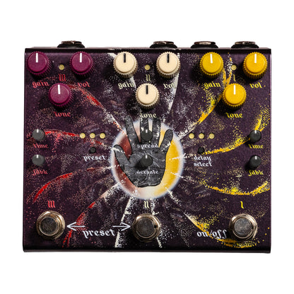 Old Blood Noise Endeavors Beam Splitter V2 Warm (Red) Advanced Trereo Distortion Pedal Effect Pedals