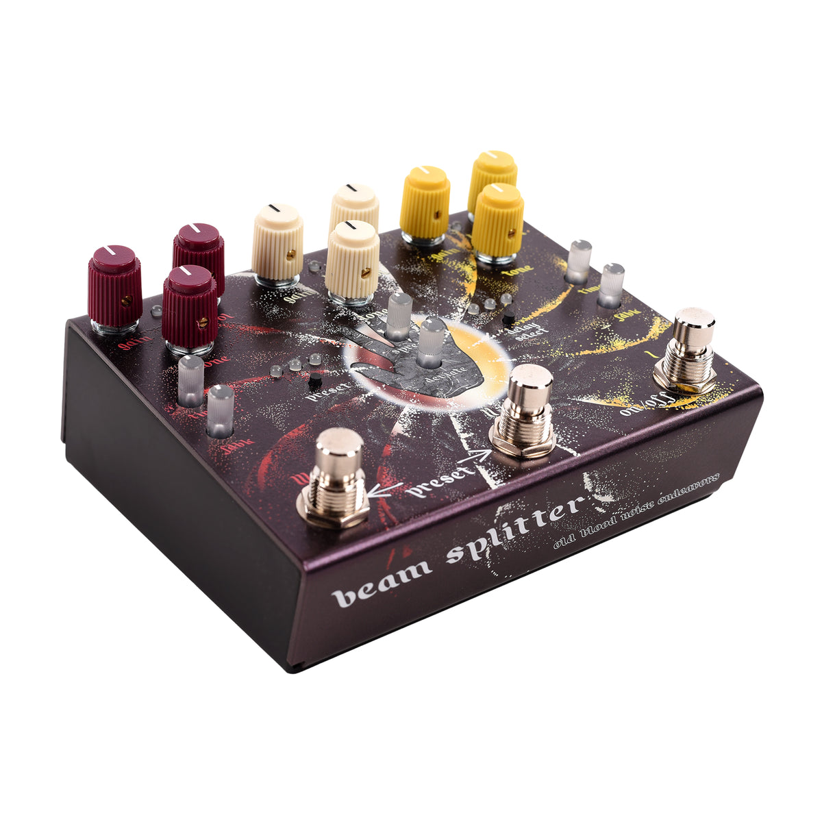 Old Blood Noise Endeavors Beam Splitter V2 Warm (Red) Advanced Trereo Distortion Pedal Effect Pedals