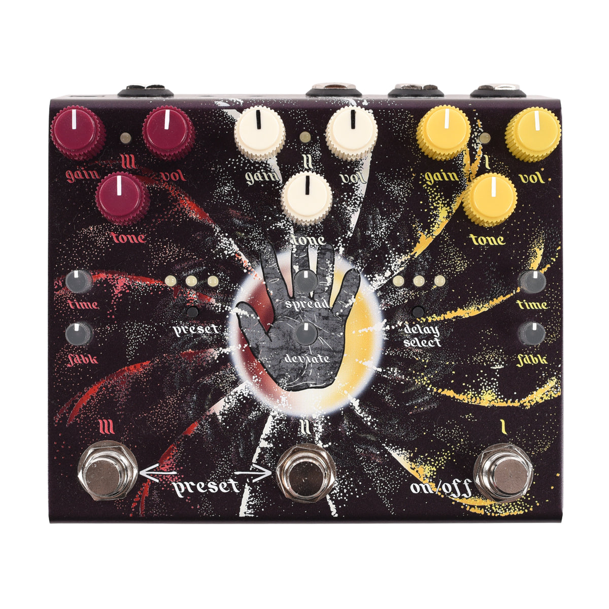 Old Blood Noise Endeavors Beam Splitter V2 Warm (Red) Advanced Trereo Distortion Pedal Effect Pedals