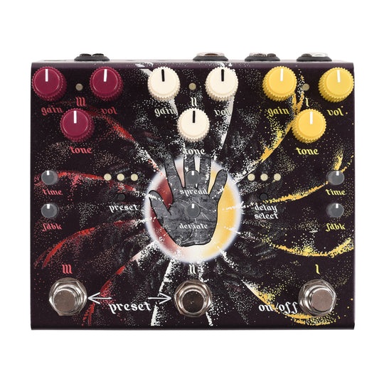 Old Blood Noise Endeavors Beam Splitter V2 Warm (Red) Advanced Trereo Distortion Pedal Effect Pedals