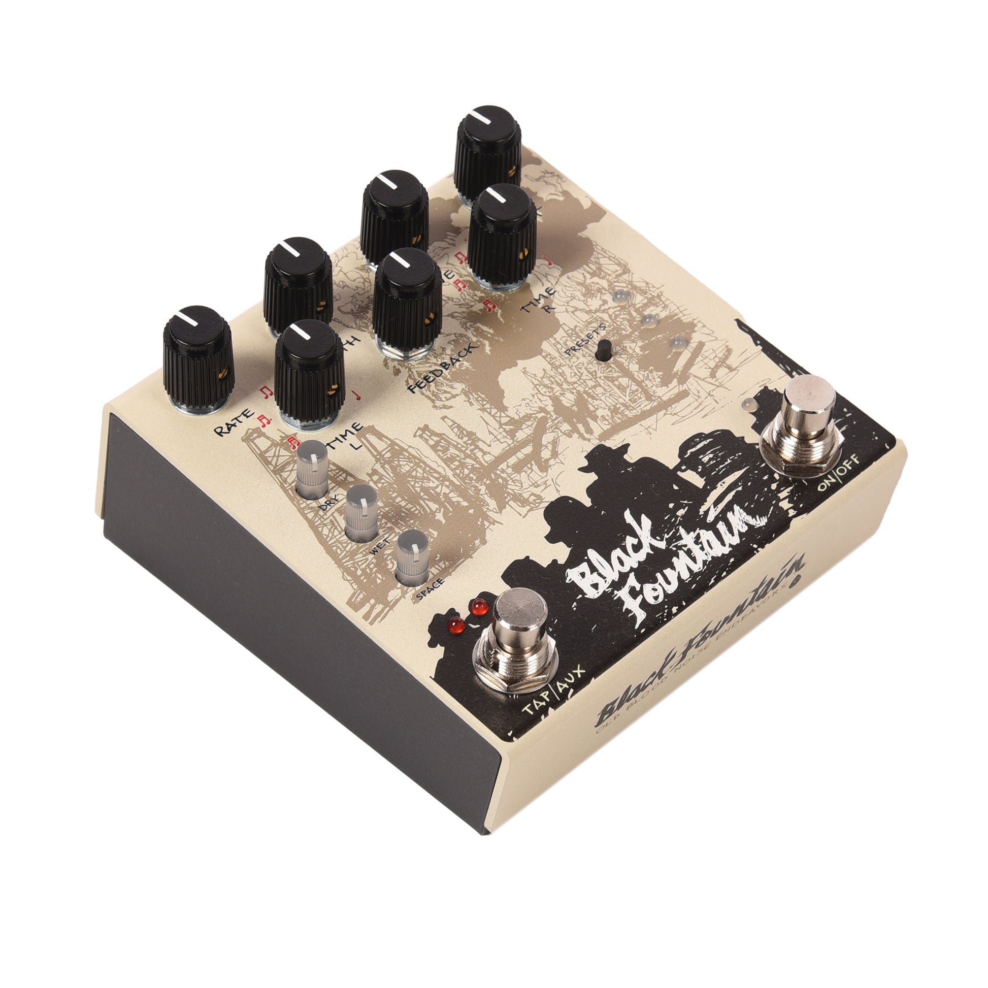 Old Blood Noise Black Fountain Stereo Delay Pedal Cream Effects and Pedals / Delay