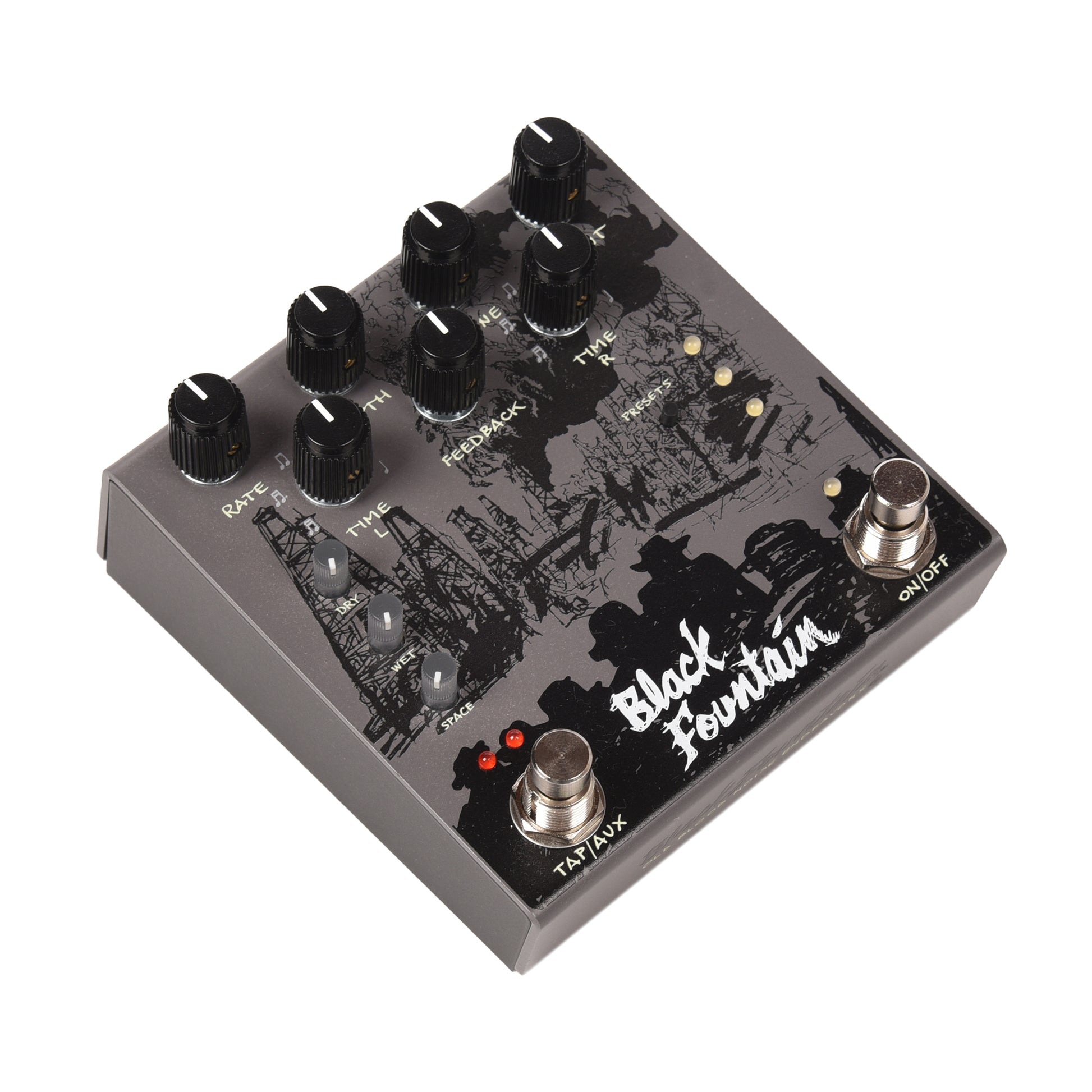 black fountain pedal Old Blood Noise Black Fountain Stereo Delay Pedal Slate