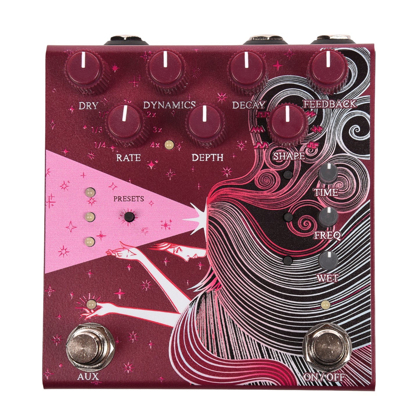 Old Blood Noise Sunlight Stereo Reverb Pedal Maroon Effects and Pedals / Reverb