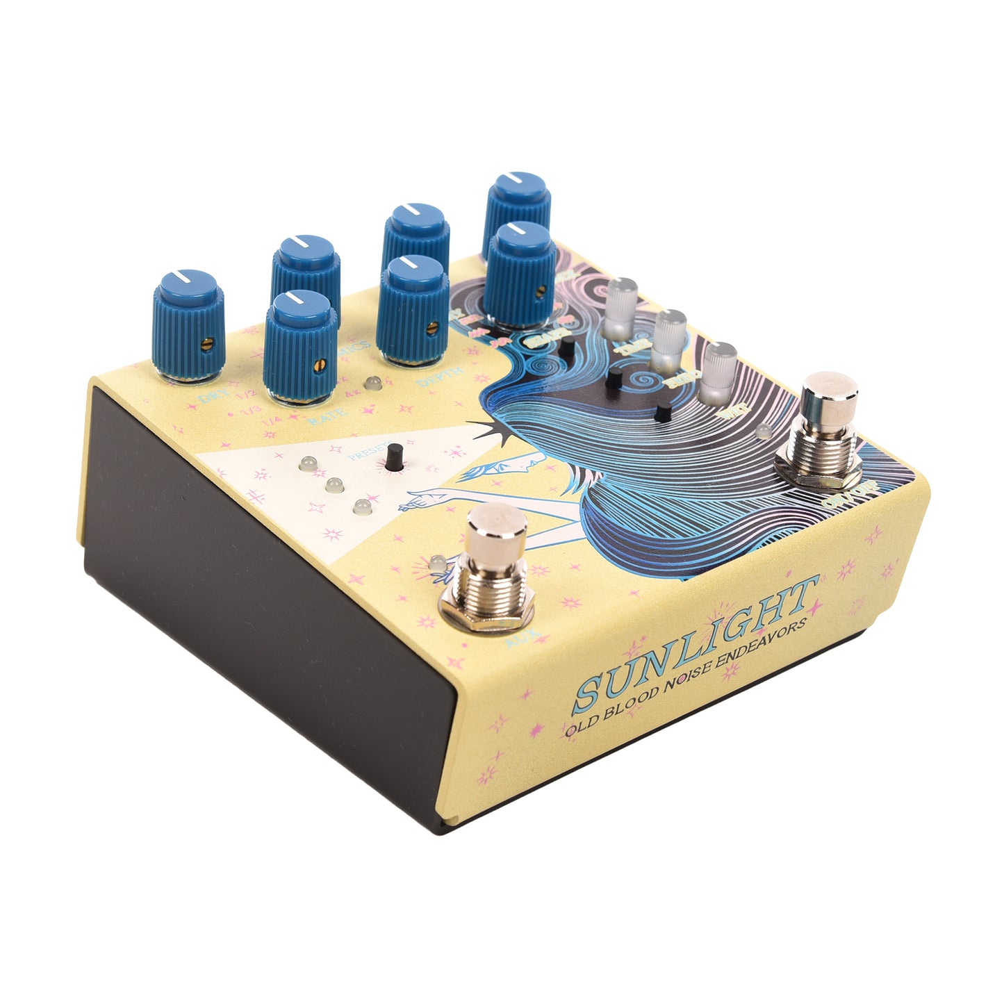 Old Blood Noise Sunlight Stereo Reverb Pedal Yellow Effects and Pedals / Reverb