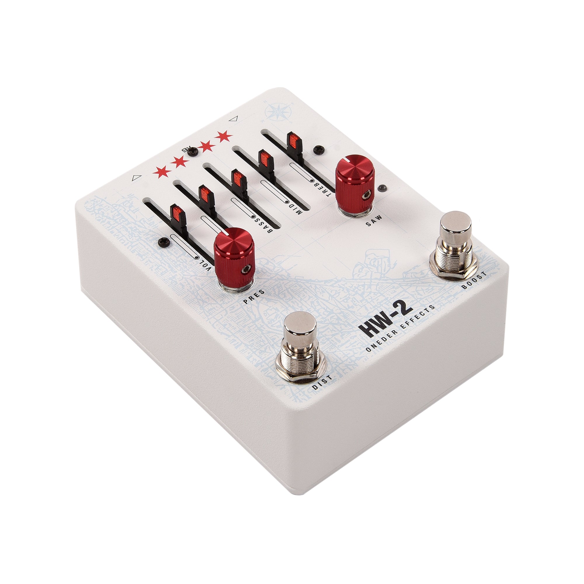 Oneder Effects HW-2 Distortion Pedal White Effects and Pedals / Distortion