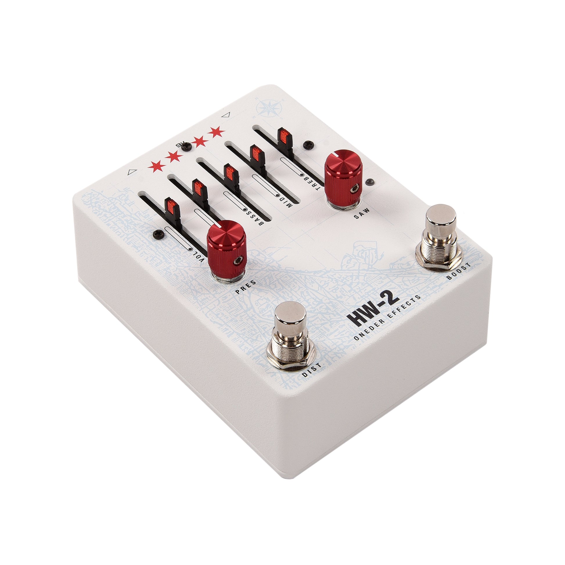 Oneder Effects HW-2 Distortion Pedal White Effects and Pedals / Distortion