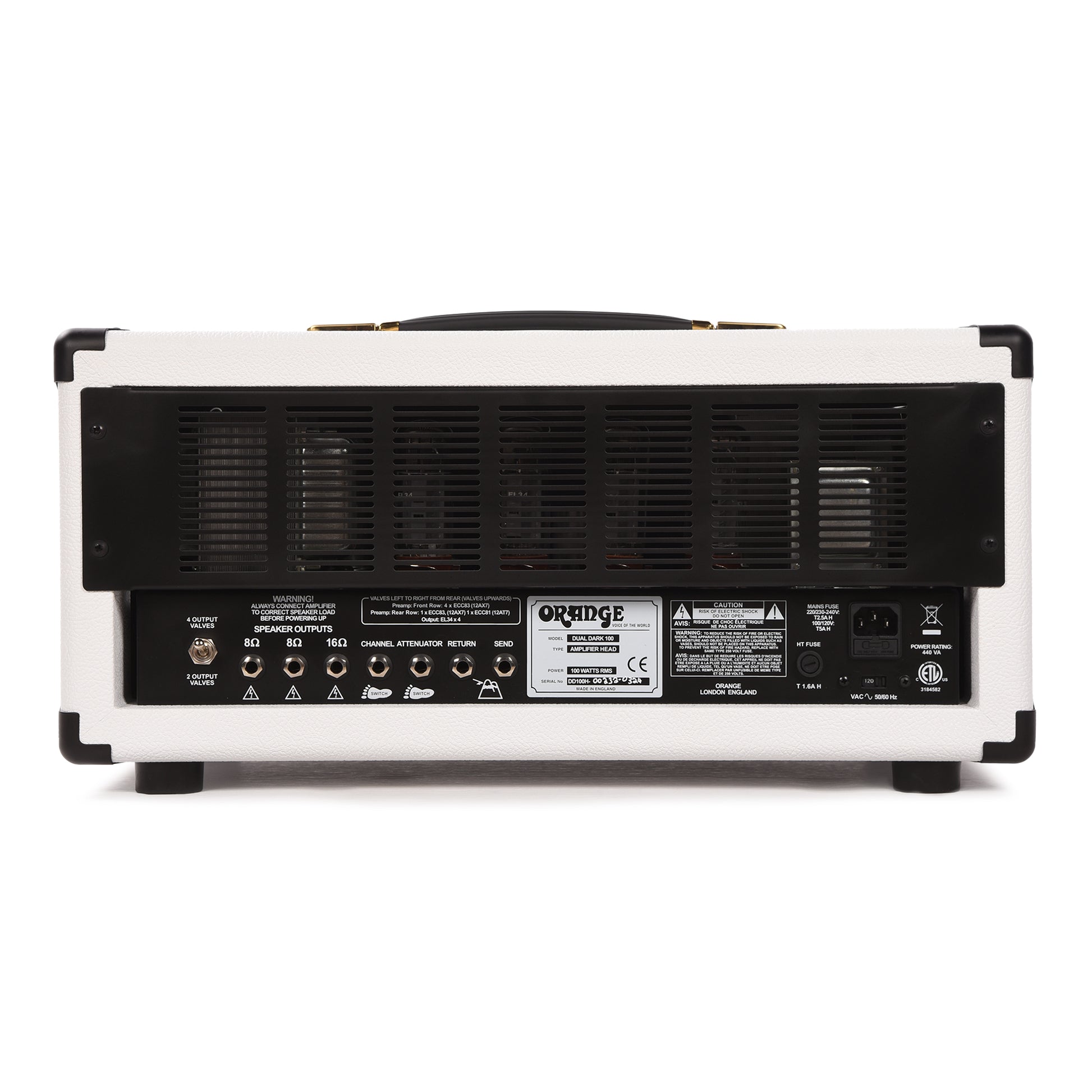 Orange Dual Dark 100 100w Guitar Amp Head Limited Edition White Amps / Guitar Amps / Guitar Heads