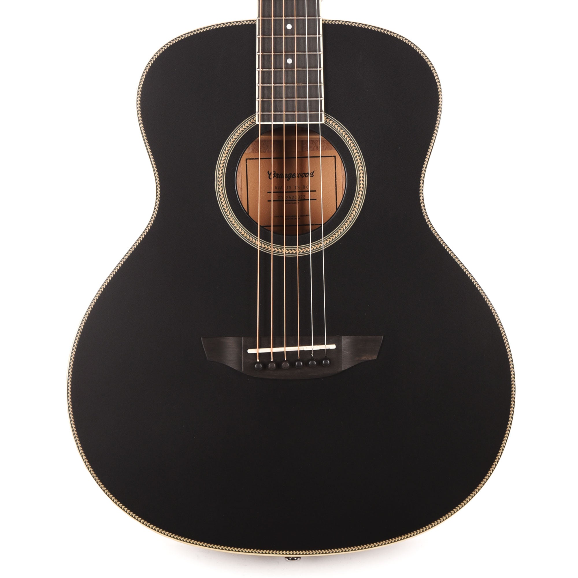 Orangewood Ava Jr Mini Grand Concert Acoustic Guitar Black Satin Acoustic Guitars