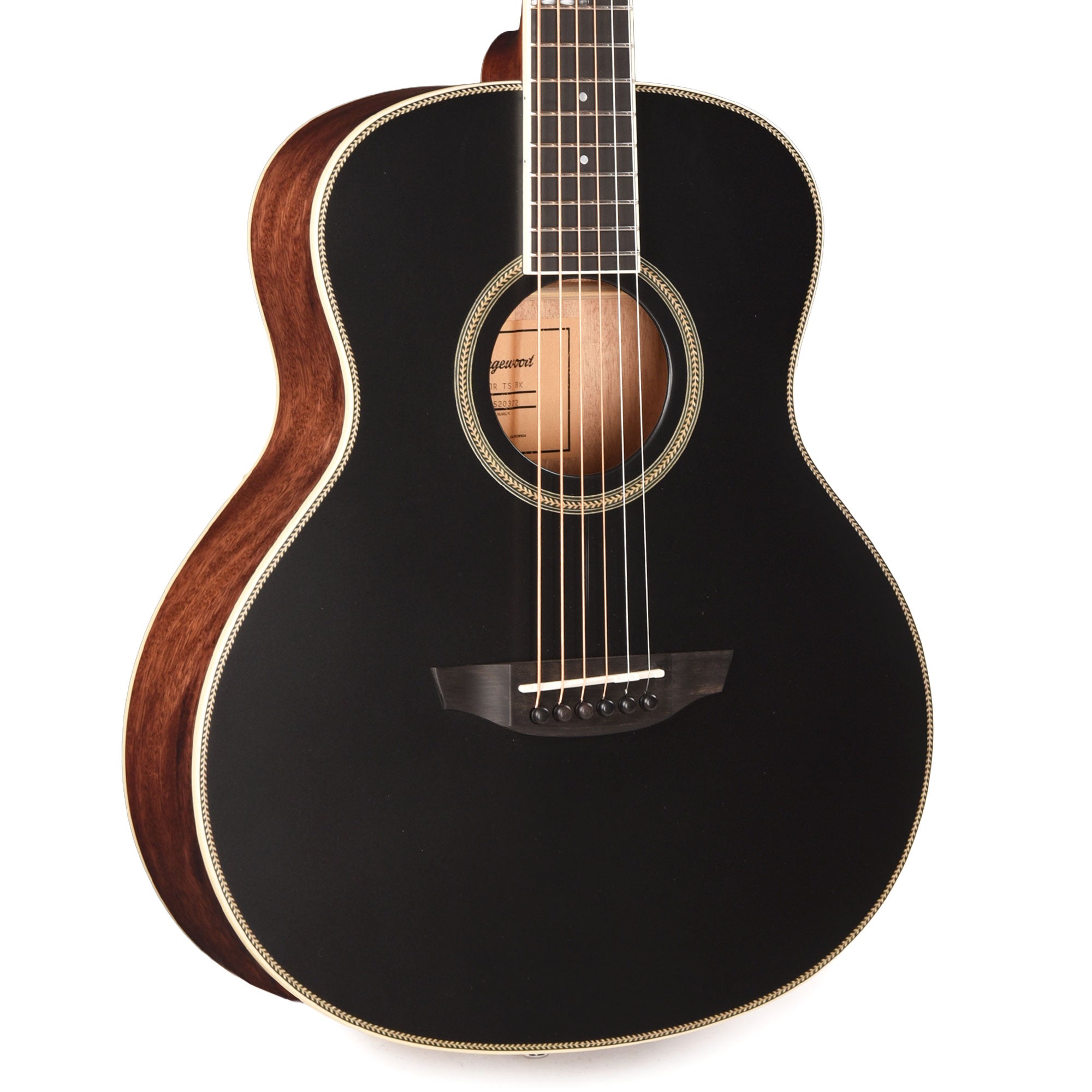 Orangewood Ava Jr Mini Grand Concert Acoustic Guitar Black Satin