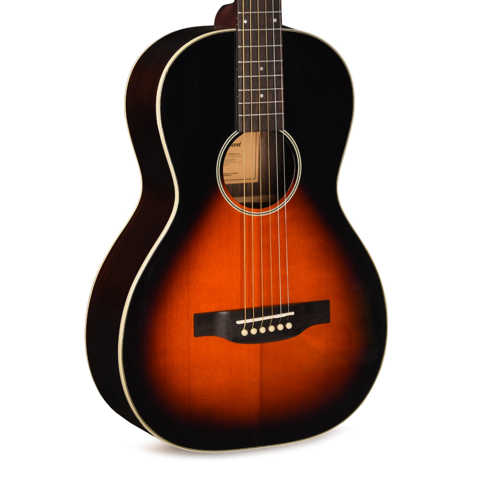 Orangewood Nash Retro Live Parlor Acoustic-Electric Guitar Aged Vintage Sunburst Gloss Acoustic Guitars