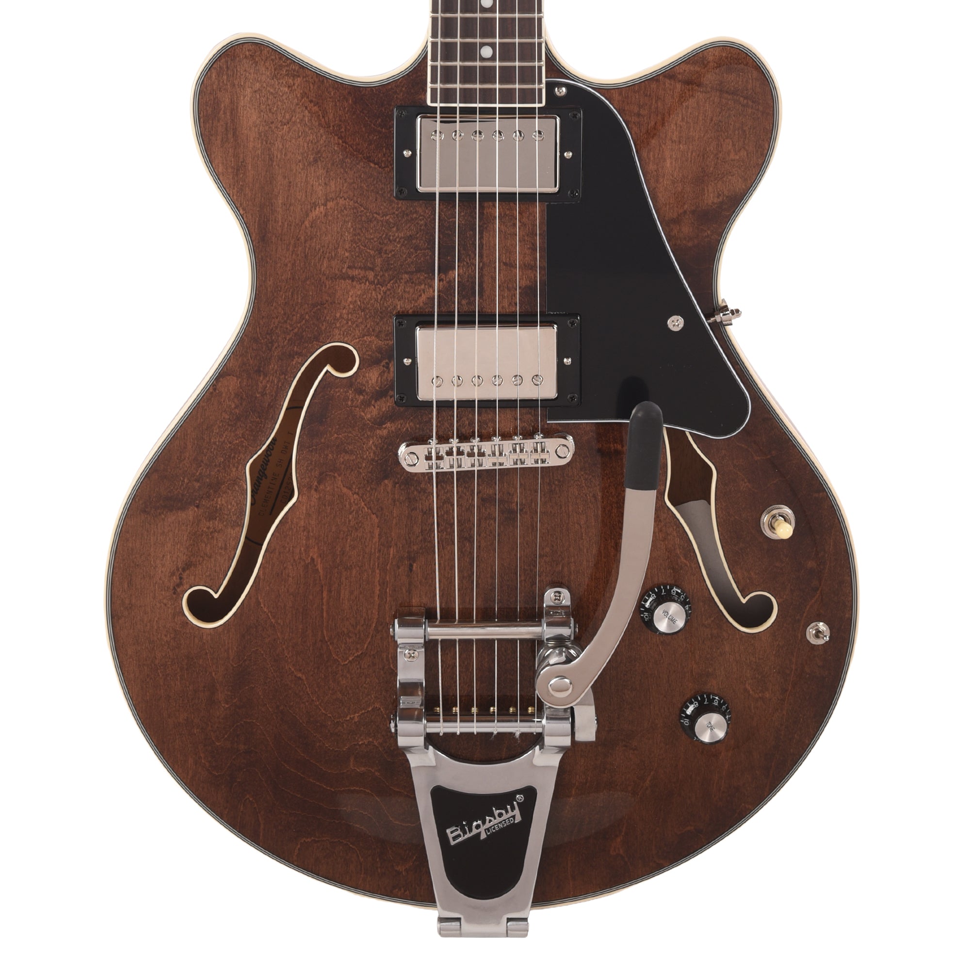 Orangewood Clementine Bigsby Double Cutaway Chambered Electric Guitar Dark Walnut Electric Guitars