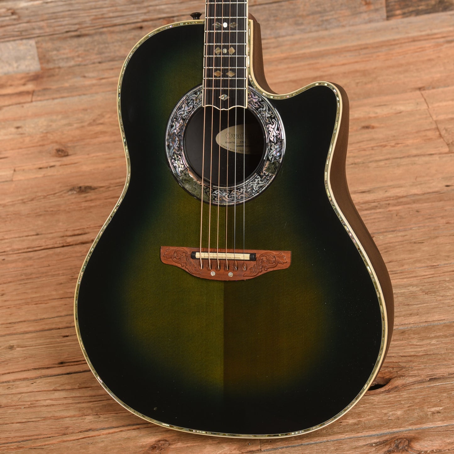 Ovation 1769 Custom Legend Green Burst Acoustic Guitars / OM and Auditorium