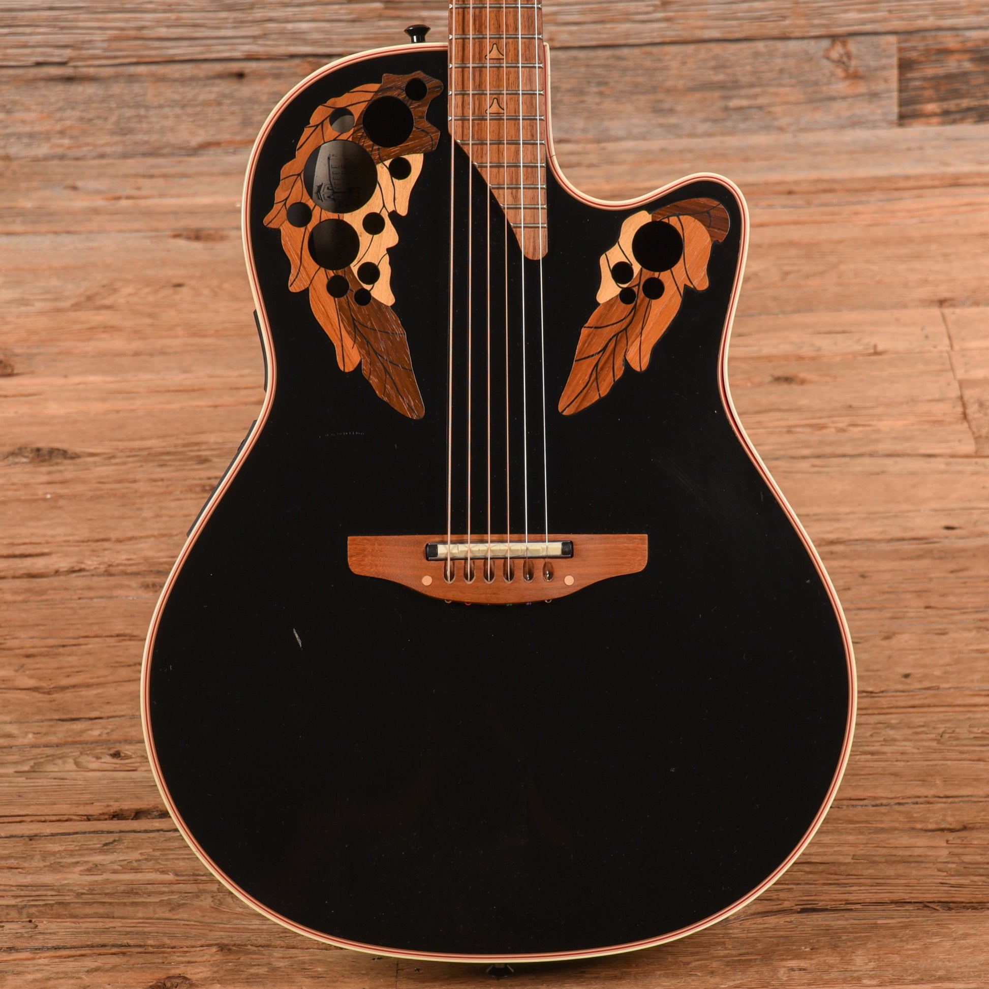 Ovation 1868 Elite Black Acoustic Guitars / OM and Auditorium