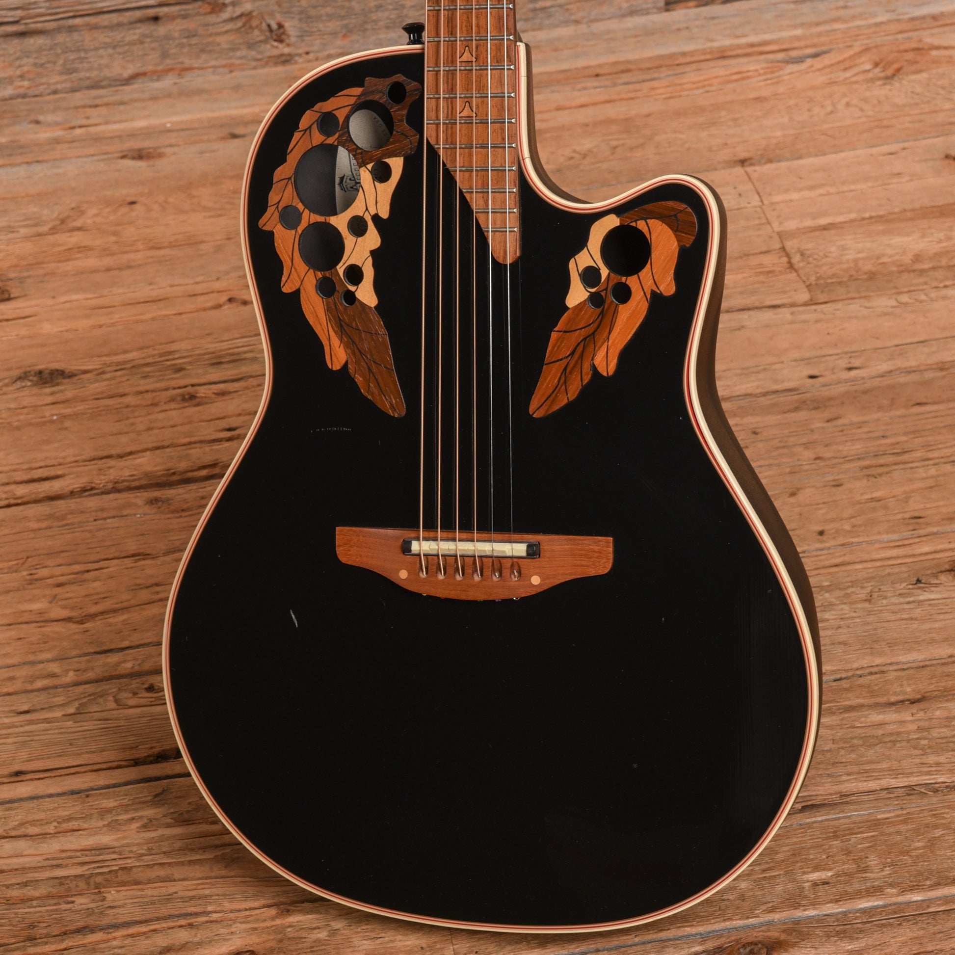 Ovation 1868 Elite Black Acoustic Guitars / OM and Auditorium