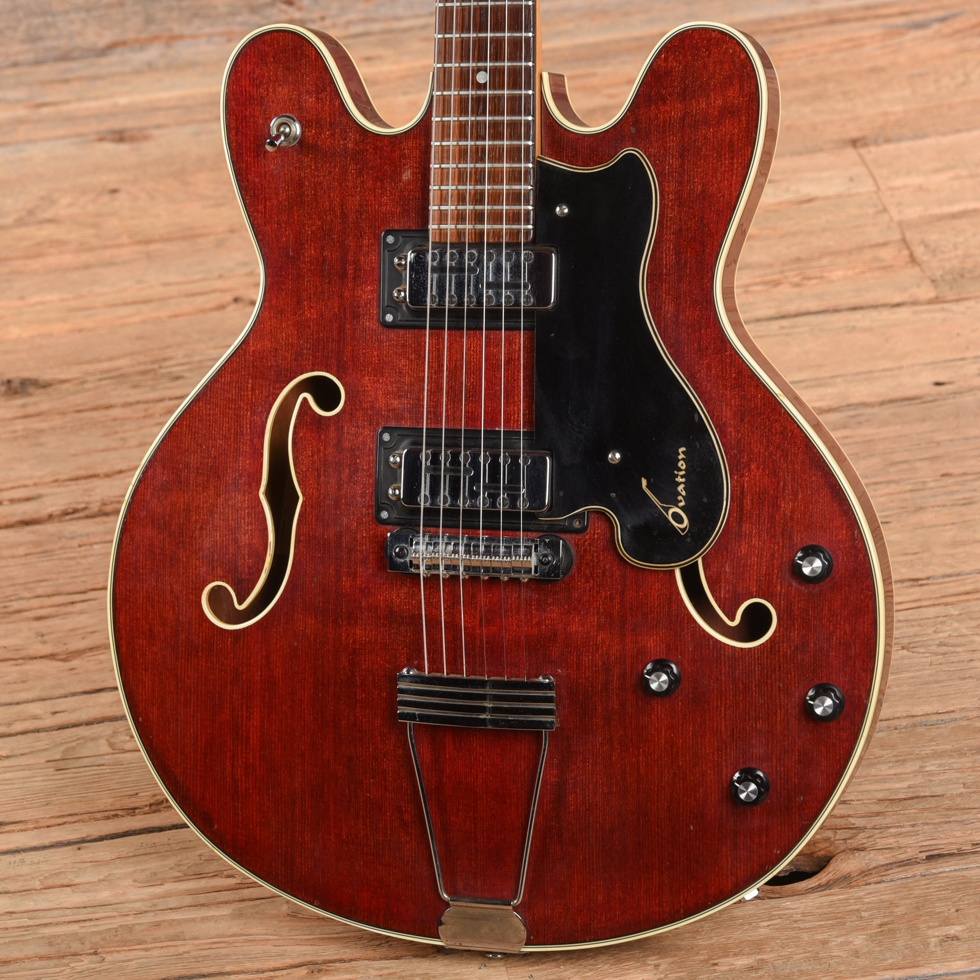 Ovation Tornado Red 1970s Electric Guitars / Semi-Hollow