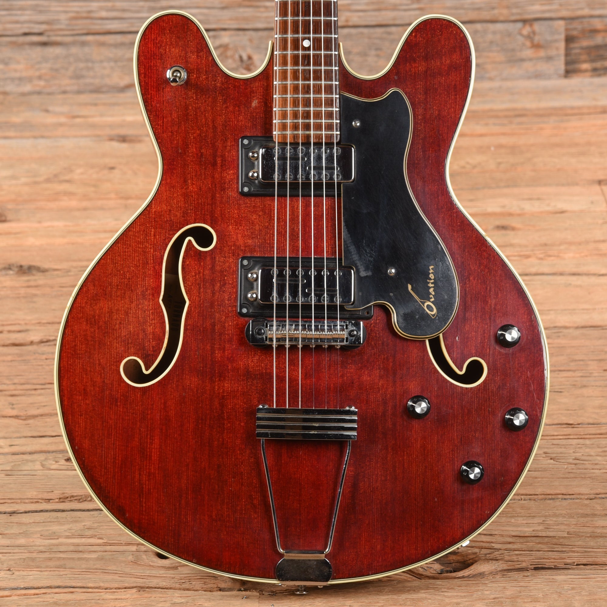 Ovation Tornado Red 1970s Electric Guitars / Semi-Hollow