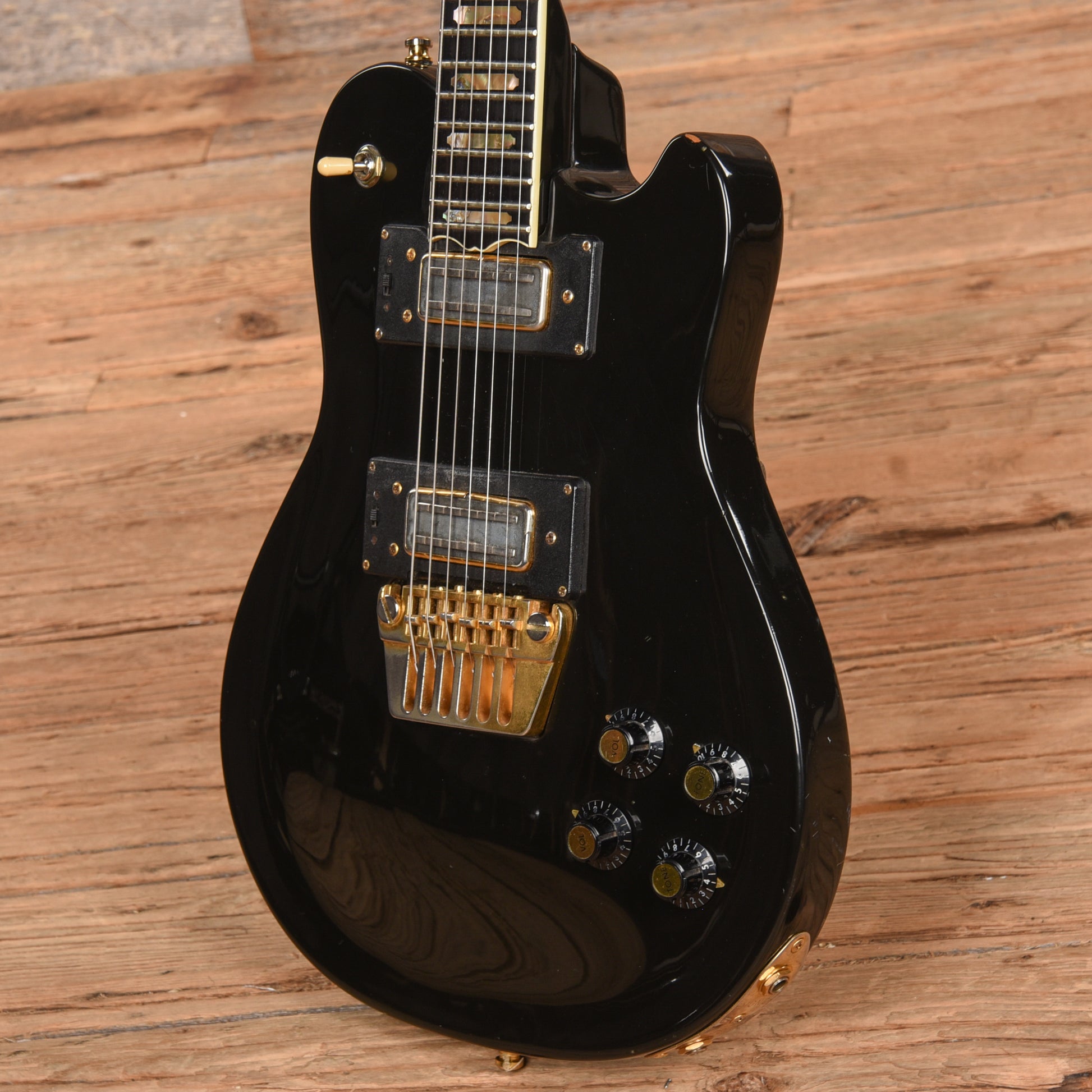 Ovation UK II Black Electric Guitars / Solid Body
