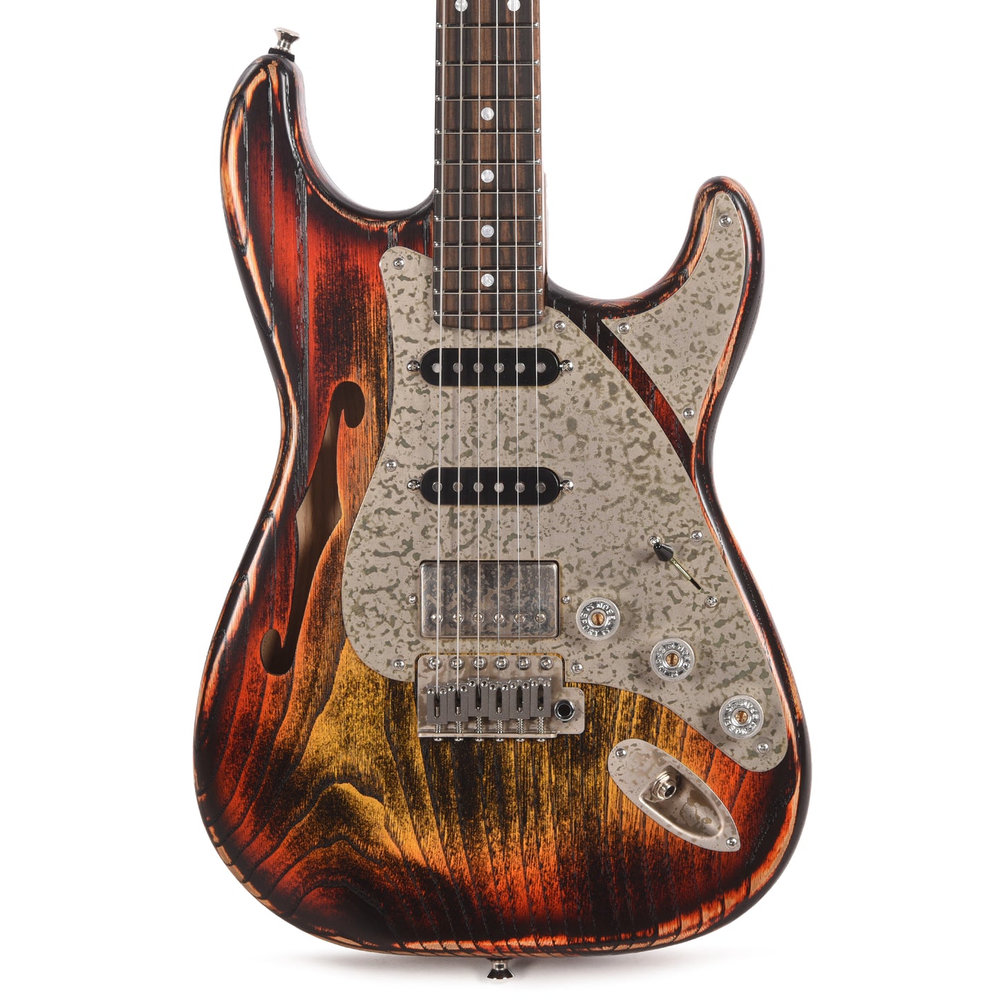 Paoletti Alfa Lounge Aged Chestnut Heavy Black Inferno Electric Guitars / Semi-Hollow
