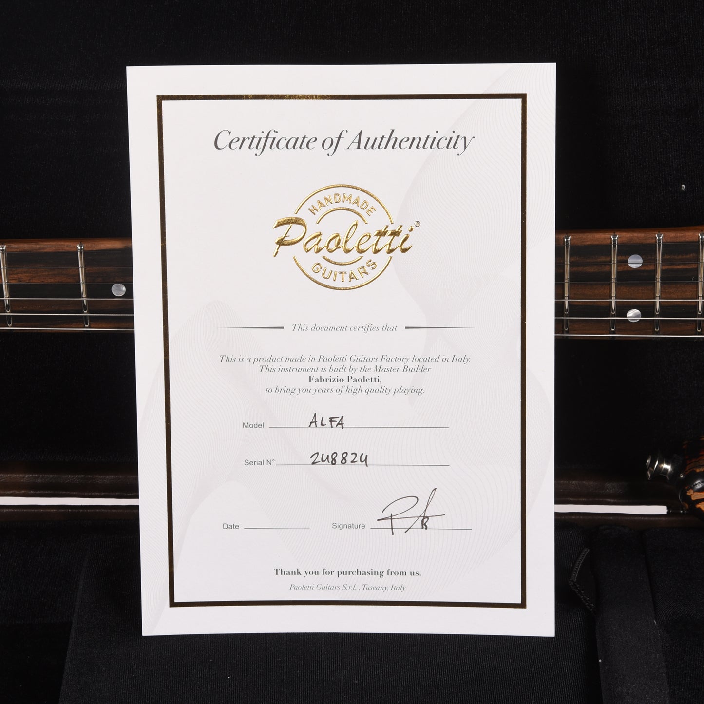 Paoletti Alfa Lounge Aged Chestnut Heavy Black Inferno Electric Guitars / Semi-Hollow