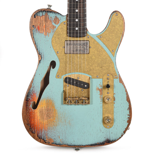 Paoletti Nancy Lounge Aged Chestnut Heavy Surf Green Electric Guitars / Semi-Hollow