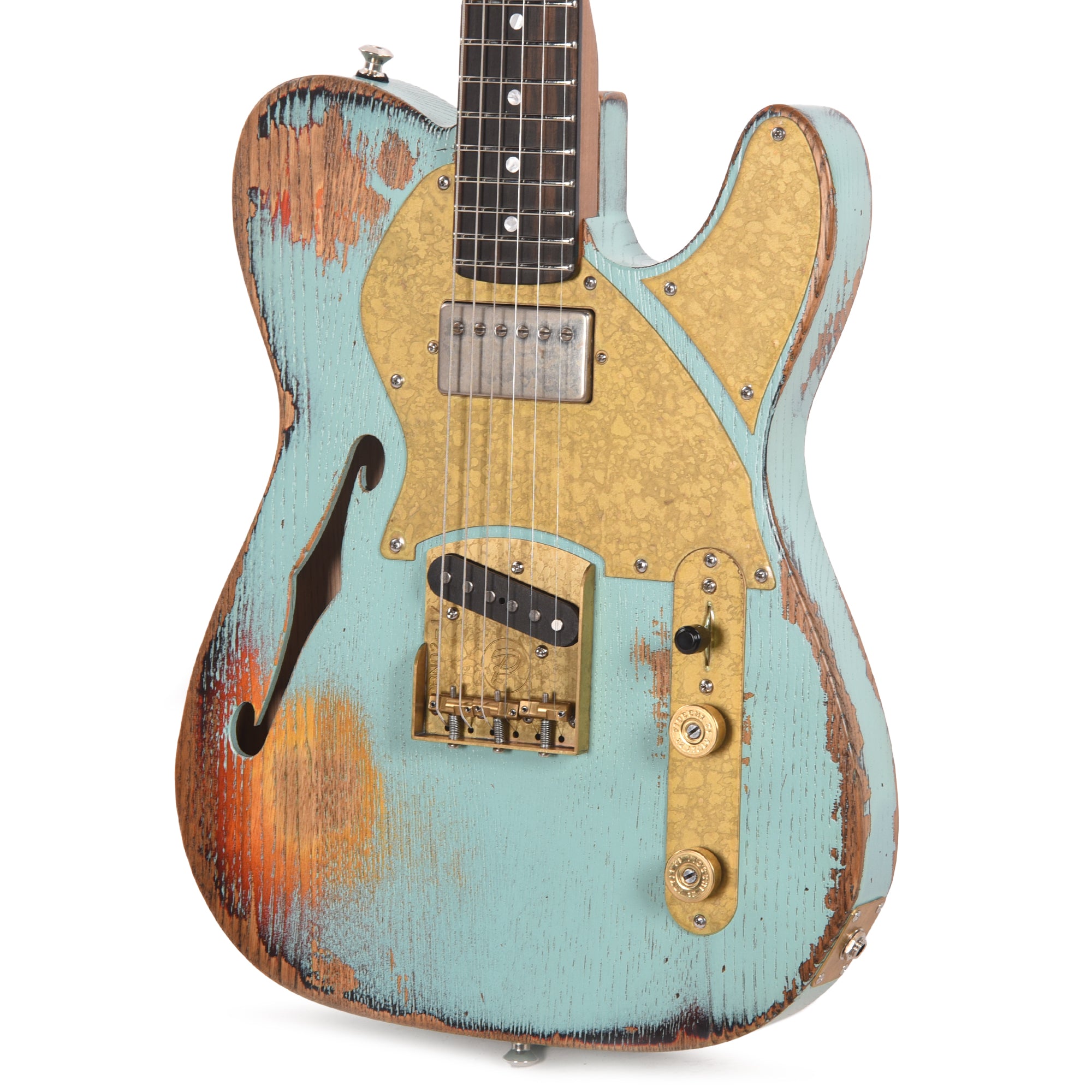 Paoletti Nancy Lounge Aged Chestnut Heavy Surf Green Electric Guitars / Semi-Hollow