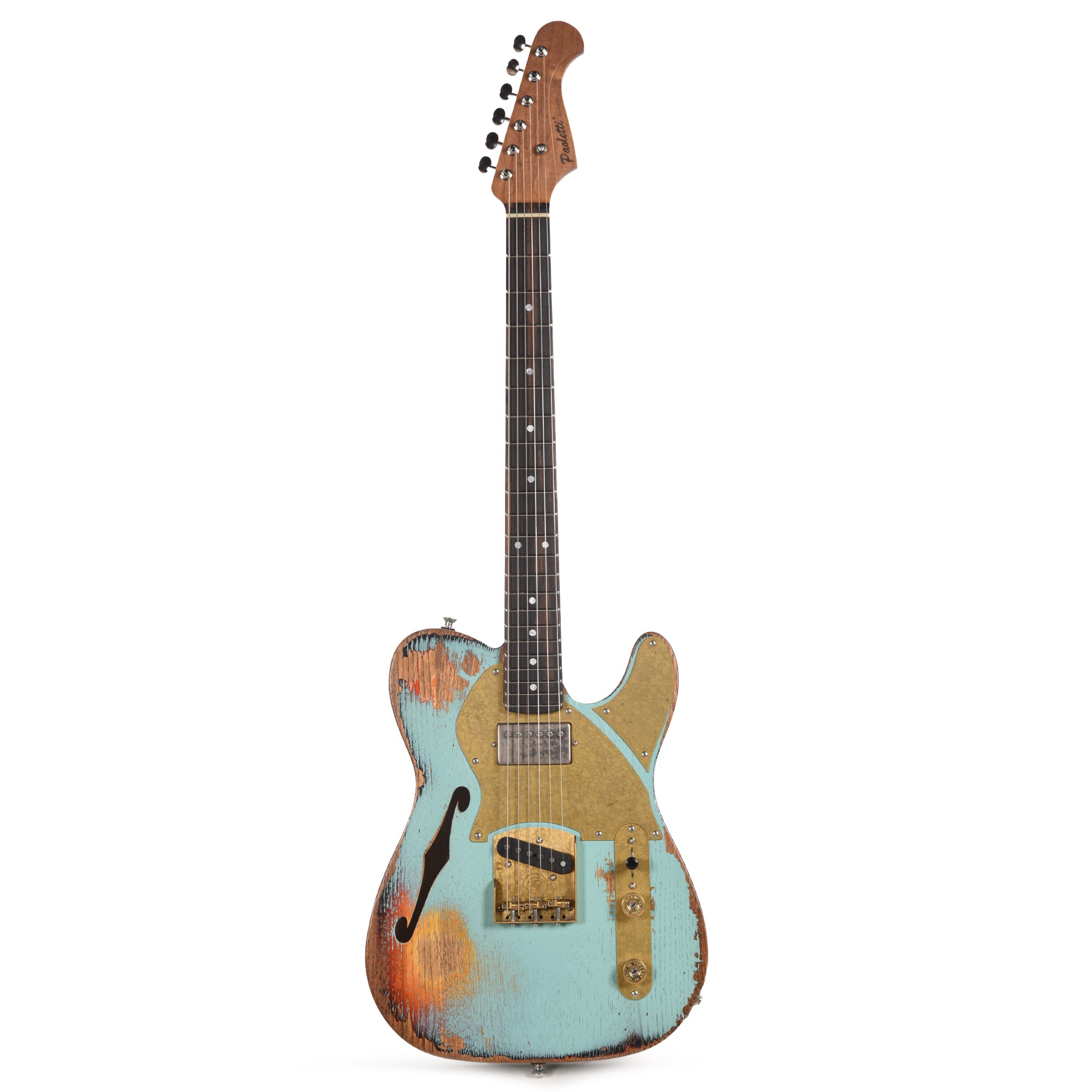 Paoletti Nancy Lounge Aged Chestnut Heavy Surf Green Electric Guitars / Semi-Hollow