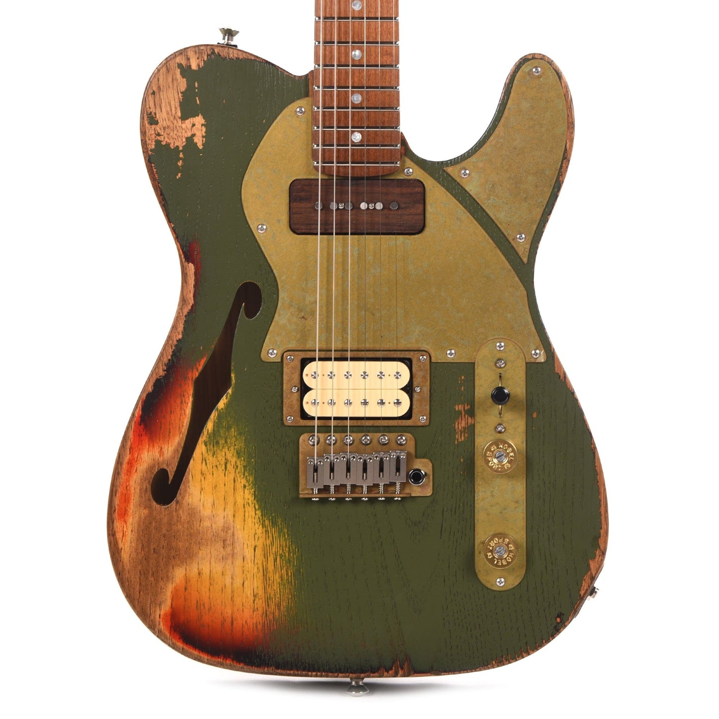 Paoletti Nancy Lounge HS Army Green Relic Electric Guitars / Semi-Hollow
