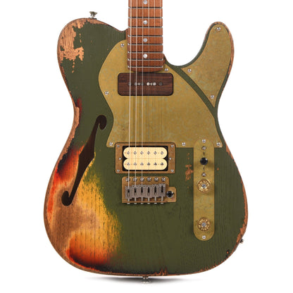 Paoletti Nancy Lounge HS Army Green Relic Electric Guitars / Semi-Hollow