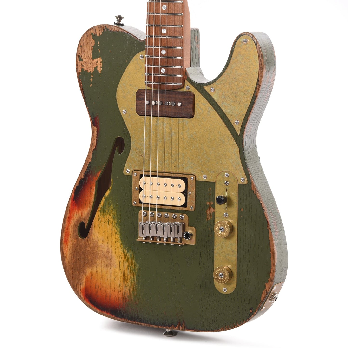 Paoletti Nancy Lounge HS Army Green Relic Electric Guitars / Semi-Hollow