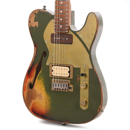 Paoletti Nancy Lounge HS Army Green Relic Electric Guitars / Semi-Hollow