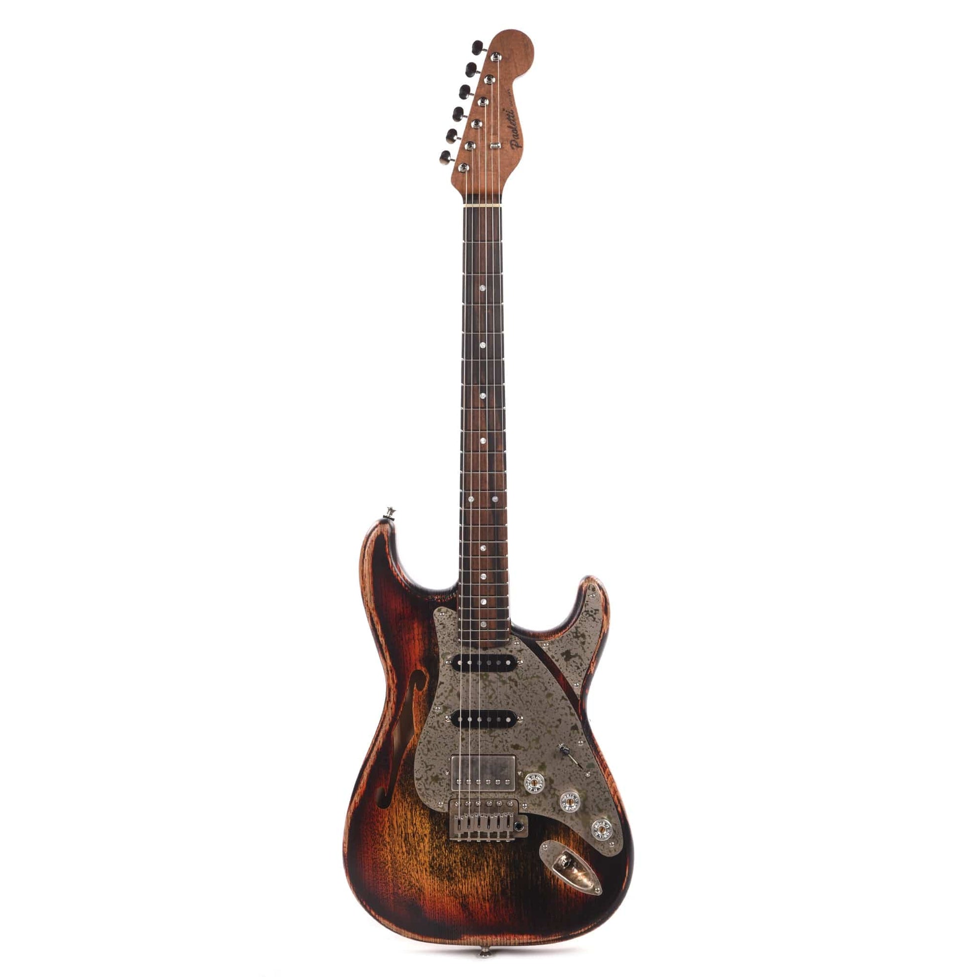 Paoletti Stratospheric Lounge Thinline HSS Heavy Relic Black w/Exotic Ebony Fretboard Electric Guitars / Solid Body