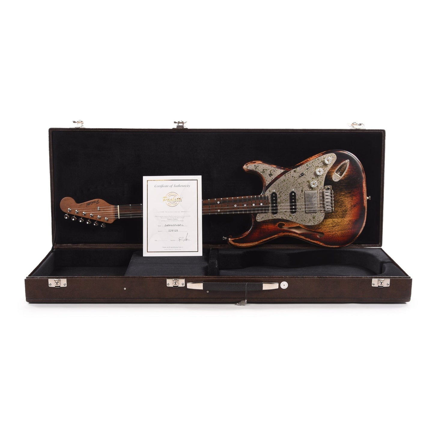 Paoletti Stratospheric Lounge Thinline HSS Heavy Relic Black w/Exotic Ebony Fretboard Electric Guitars / Solid Body