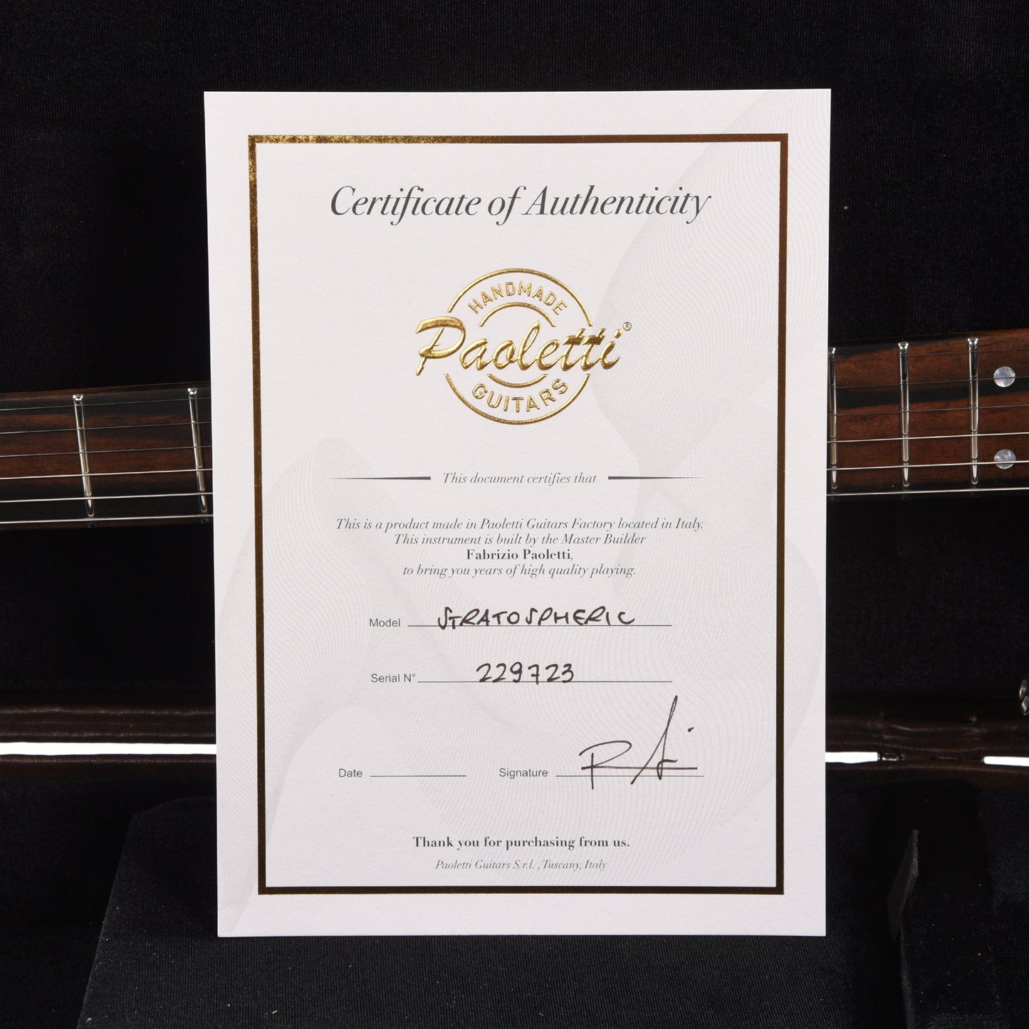 Paoletti Stratospheric Lounge Thinline HSS Heavy Relic Black w/Exotic Ebony Fretboard Electric Guitars / Solid Body