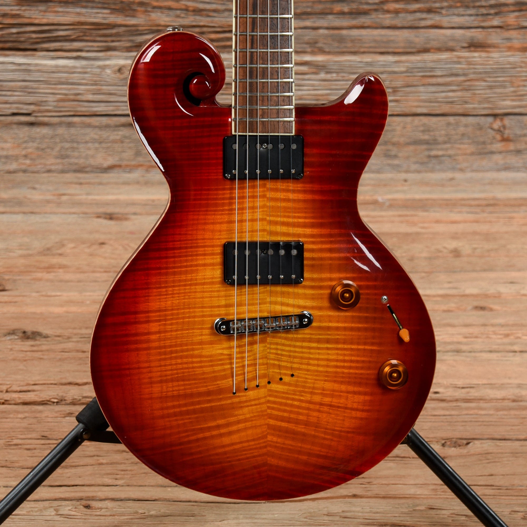 Pawar Solid Body Flame Top Sunburst Electric Guitars / Solid Body