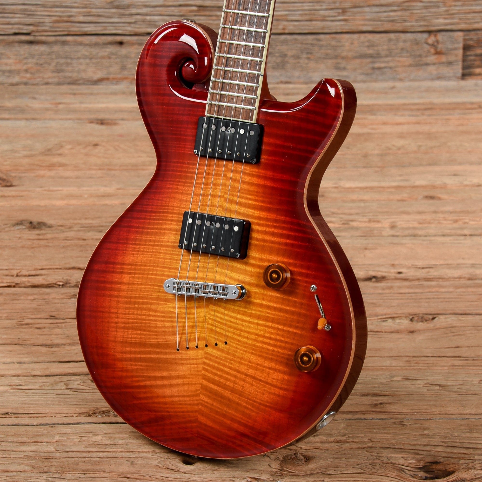 Pawar Solid Body Flame Top Sunburst Electric Guitars / Solid Body