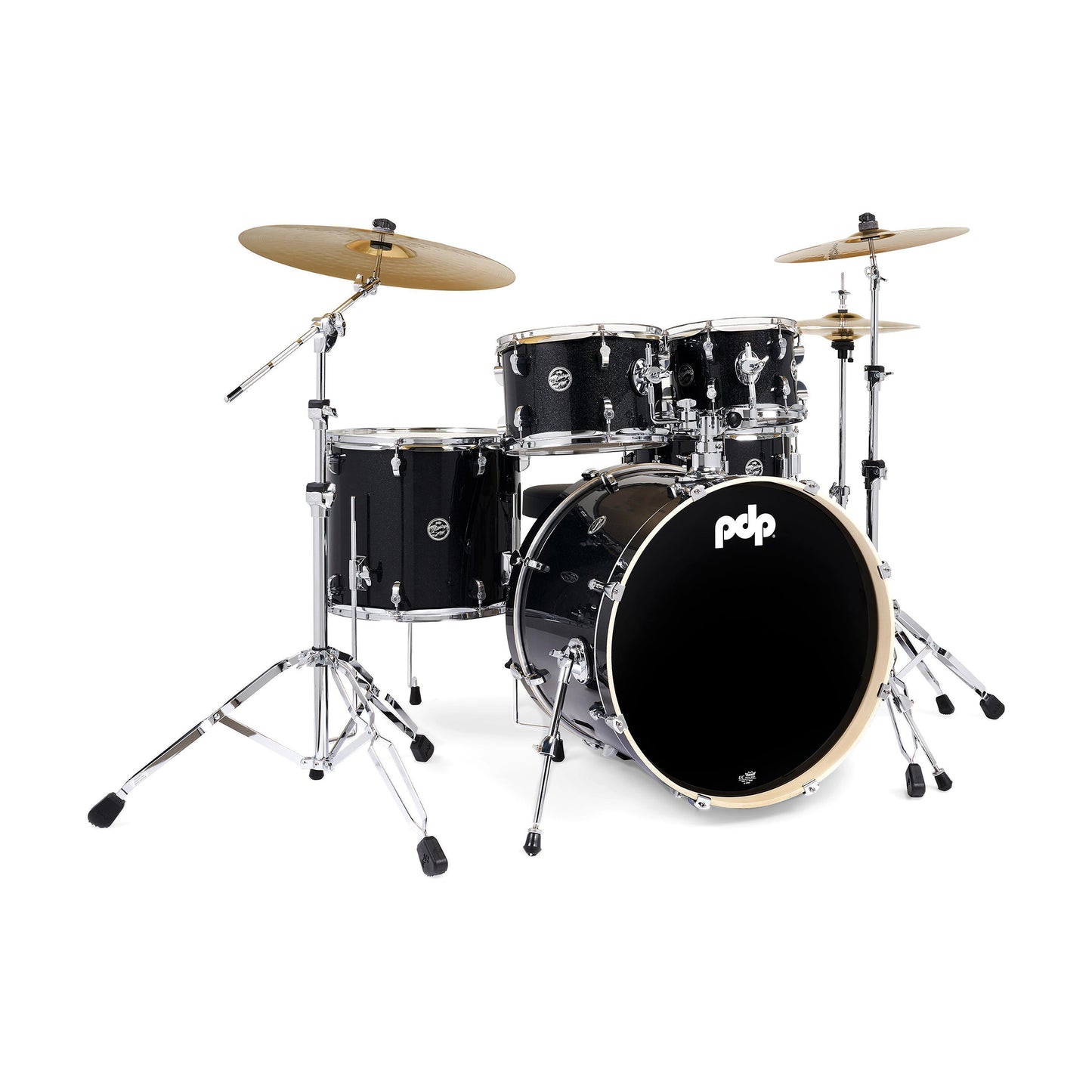 PDP Mainstage 5pc. Drum Kit Black Sparkle w/ Hardware & Paiste 101 Cymbals Drums and Percussion / Acoustic Drums / Full Acoustic Kits
