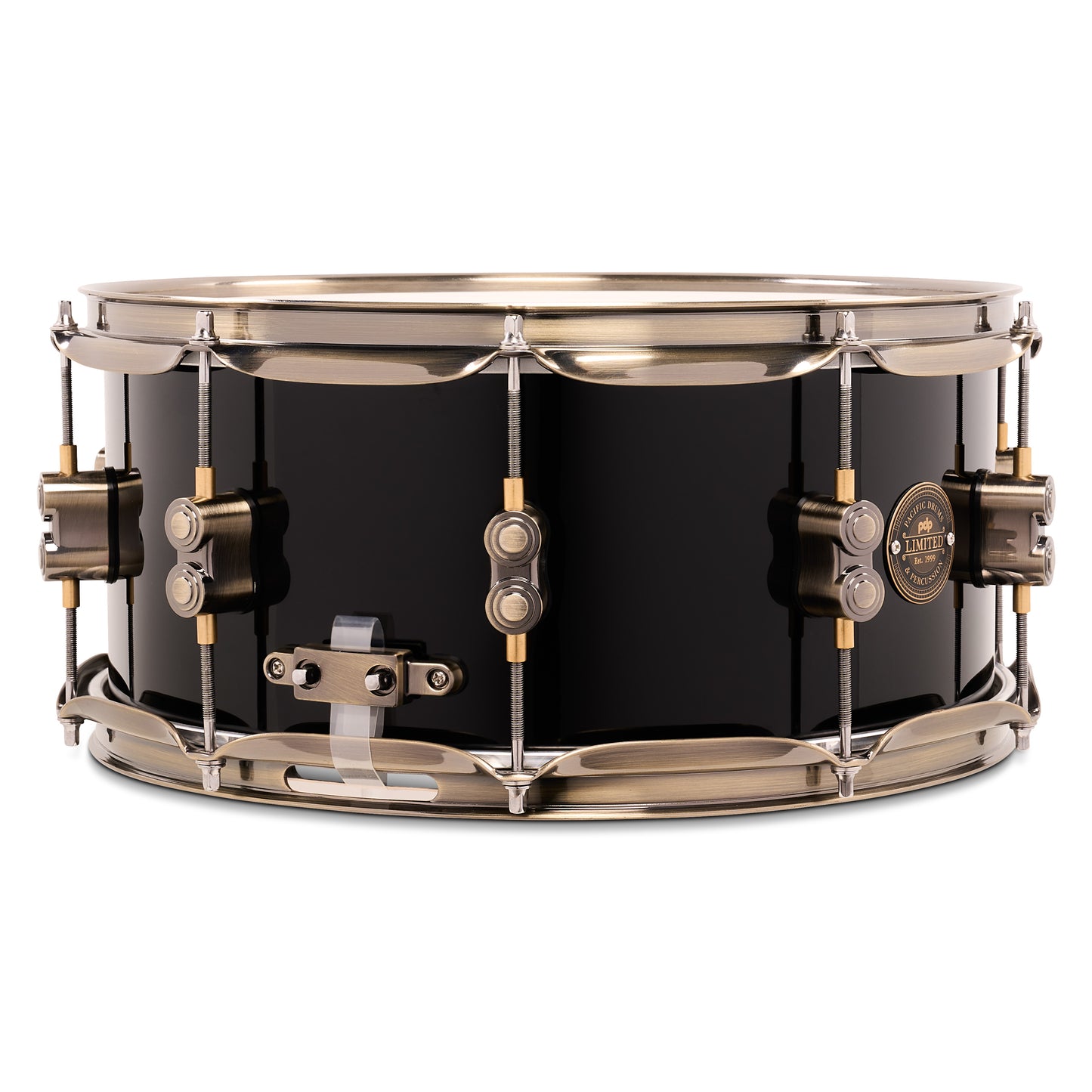 PDP Limited Edition 6.5x14 Piano Black Maple Snare Drum w/ Antique Bronze Hardware Snare Drums