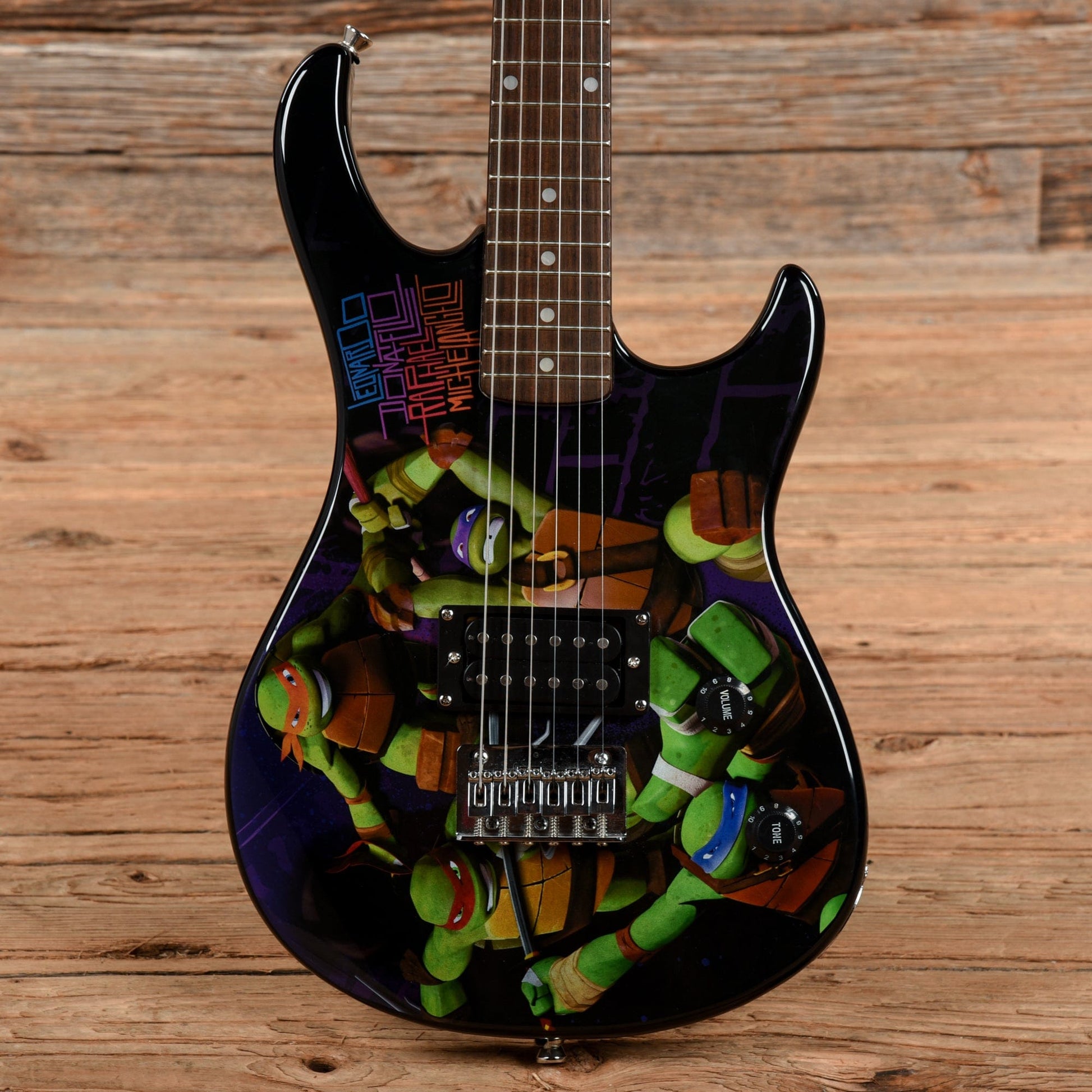 Peavey Rockmaster Black with Ninja Turtle Graphic Electric Guitars / Solid Body