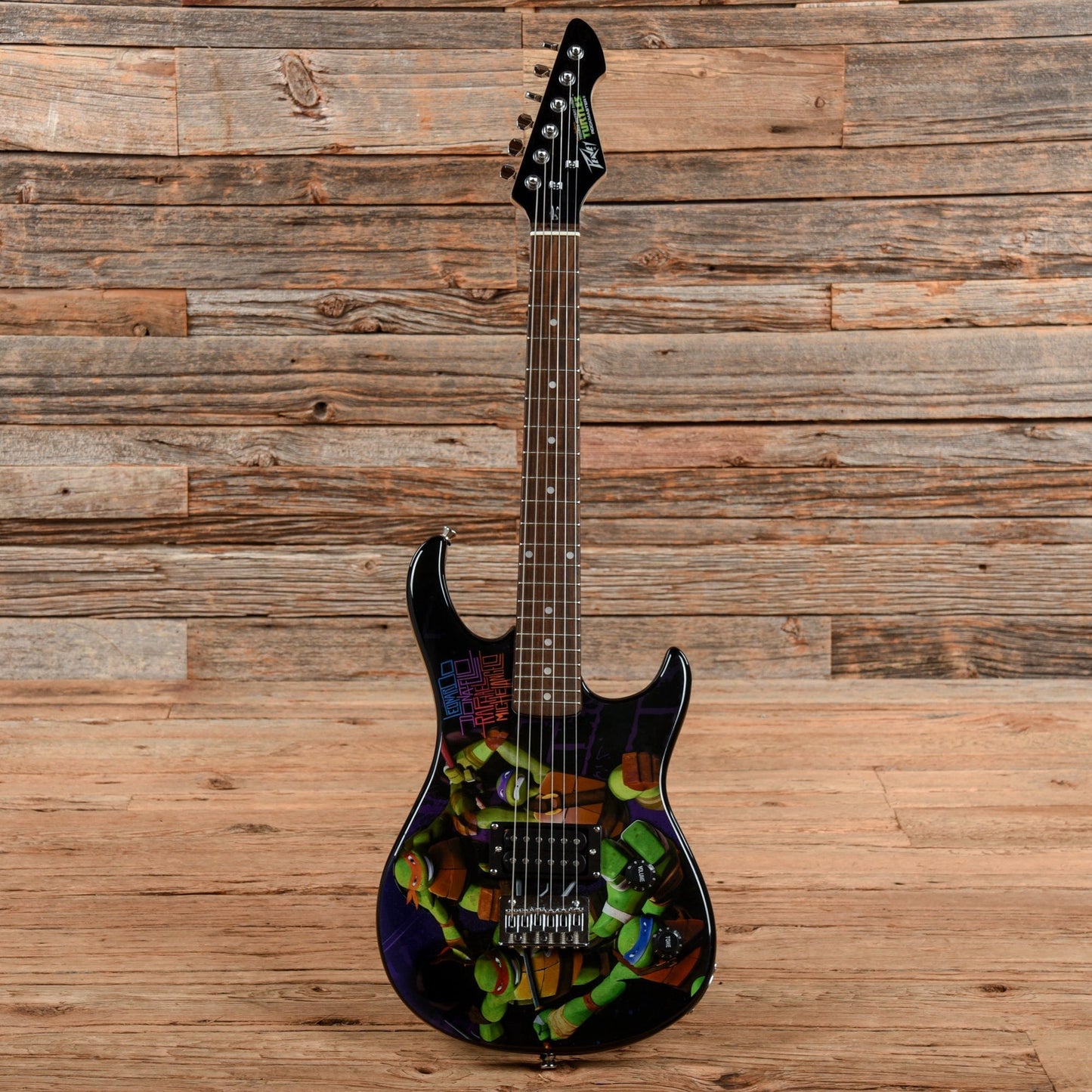 Peavey Rockmaster Black with Ninja Turtle Graphic Electric Guitars / Solid Body