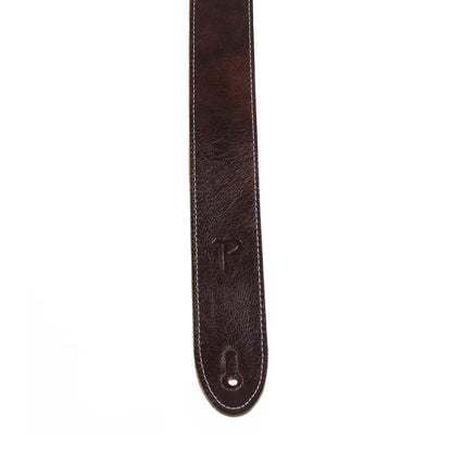 Perri's Deluxe Soft Italian Leather 2" Mahogany Guitar Strap Straps