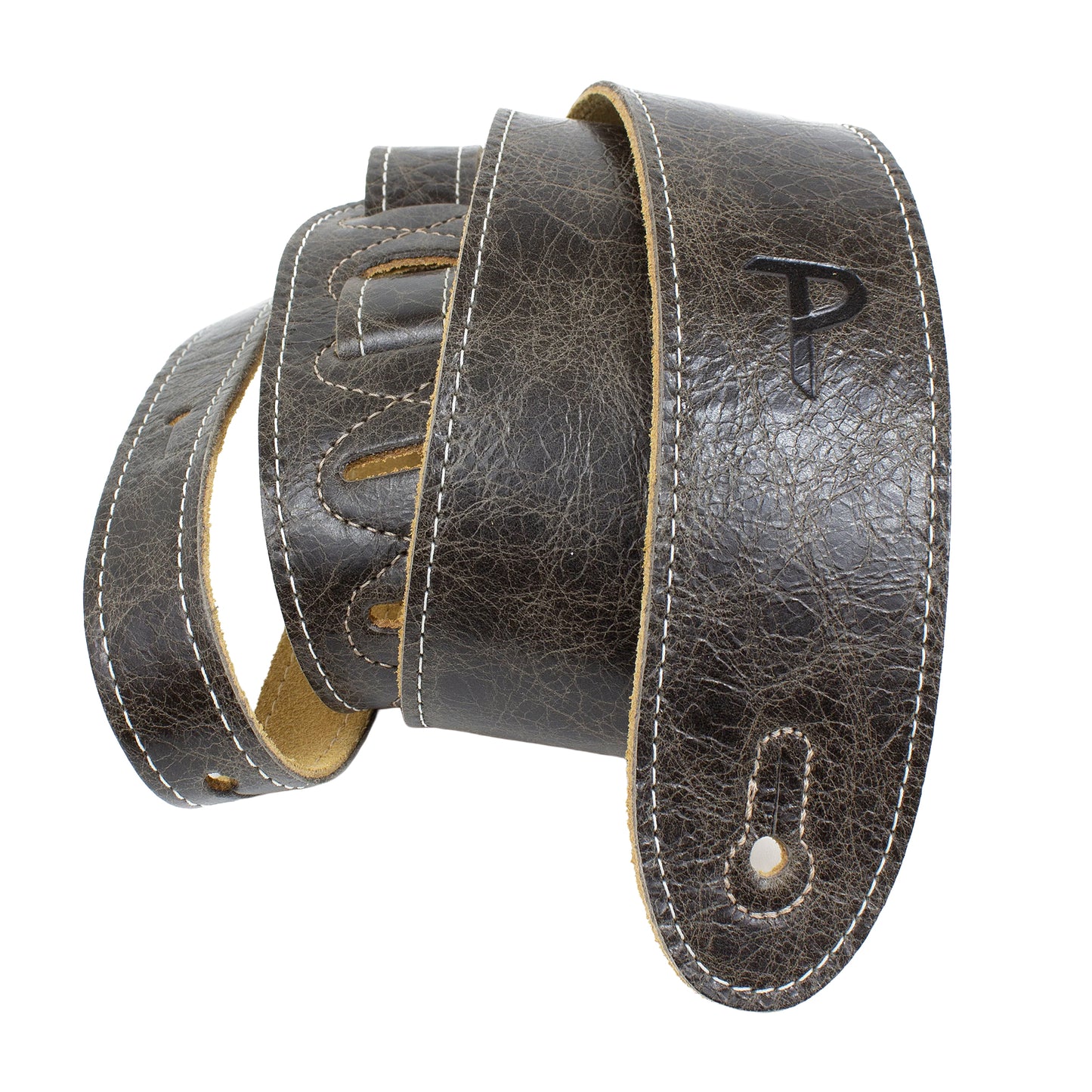 Perri's Deluxe Soft Italian Leather 2" Vintage Brown Guitar Strap Straps