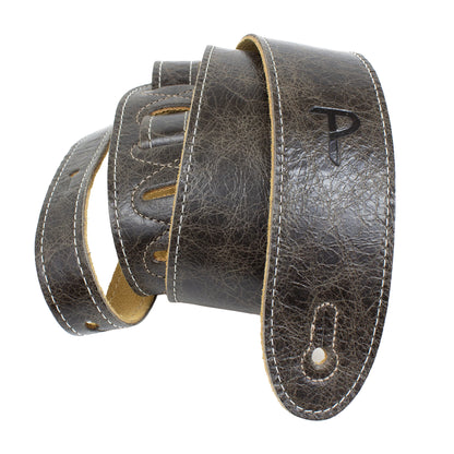 Perri's Deluxe Soft Italian Leather 2" Vintage Brown Guitar Strap Straps