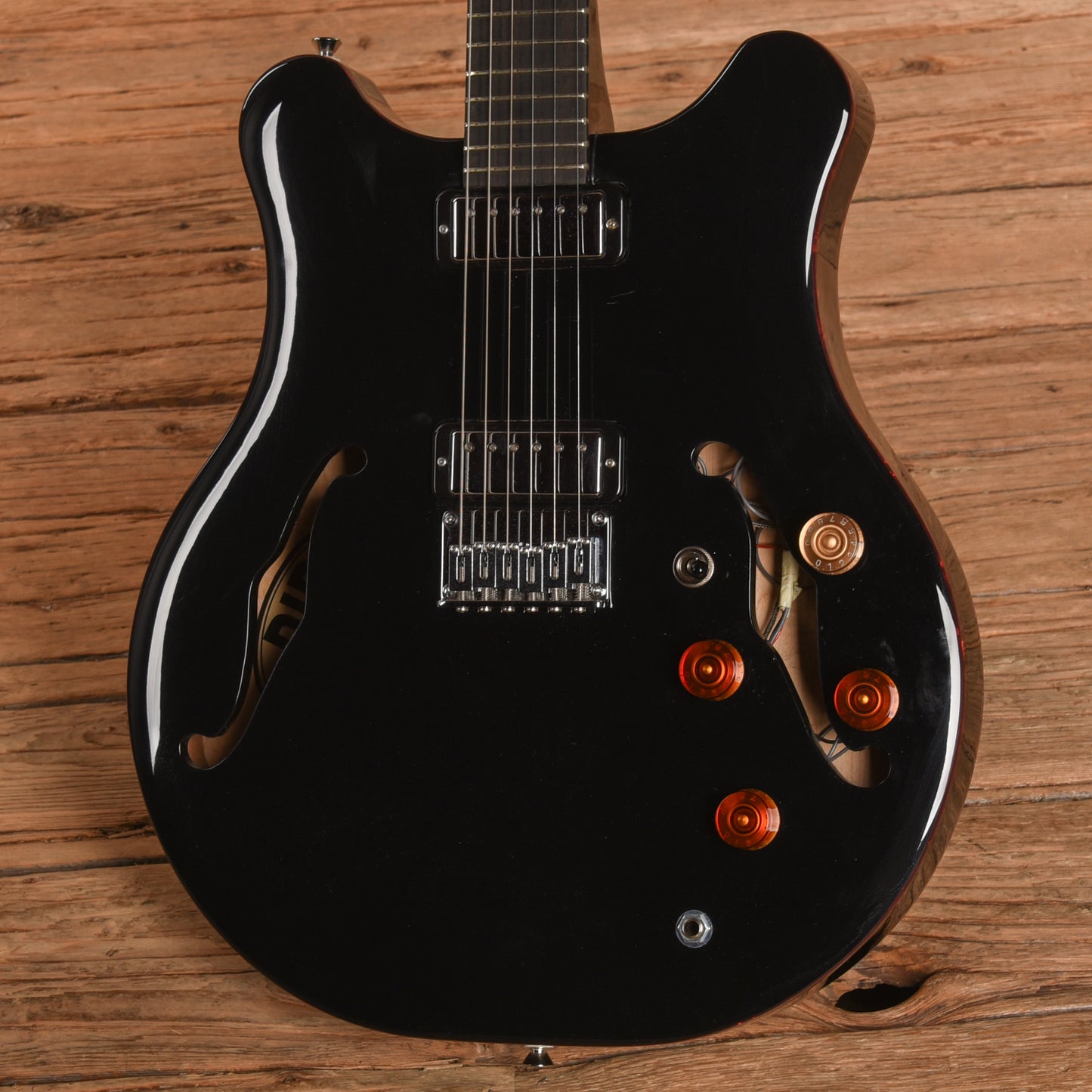 PJD Custom Semi-Hollow Black Electric Guitars / Semi-Hollow