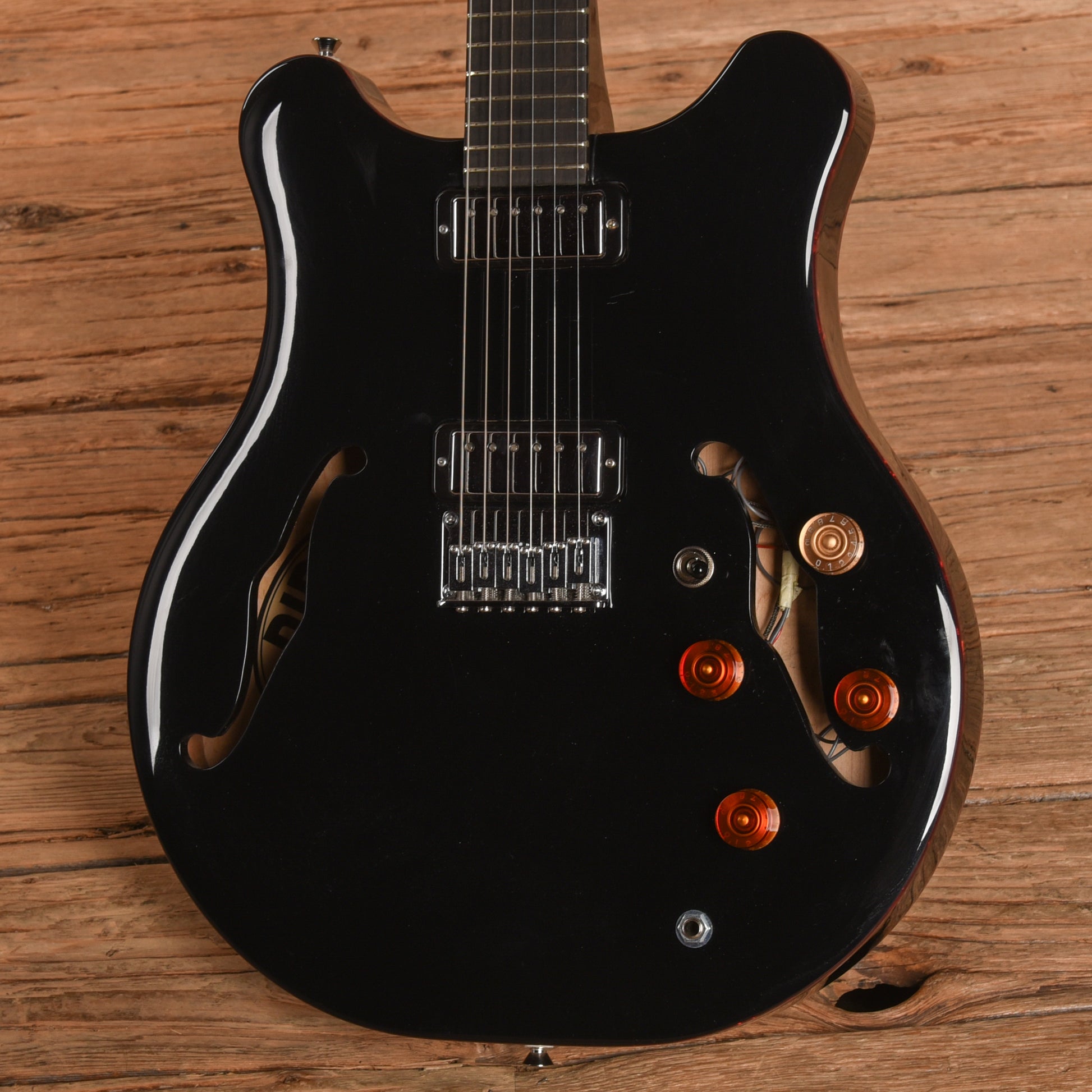 PJD Custom Semi-Hollow Black Electric Guitars / Semi-Hollow