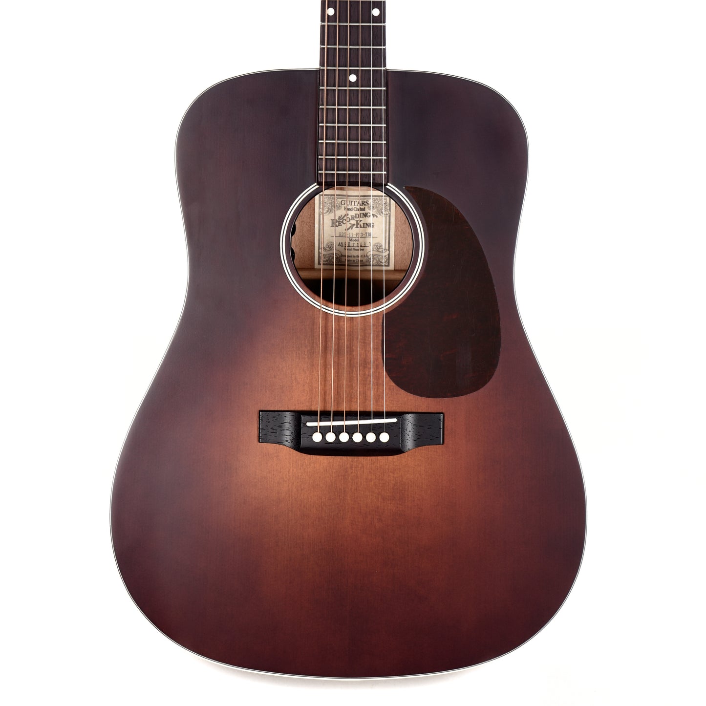 Recording King Series 11 Dreadnought All-Solid Satin Tobacco Sunburst w/Fishman Sonitone Pickup