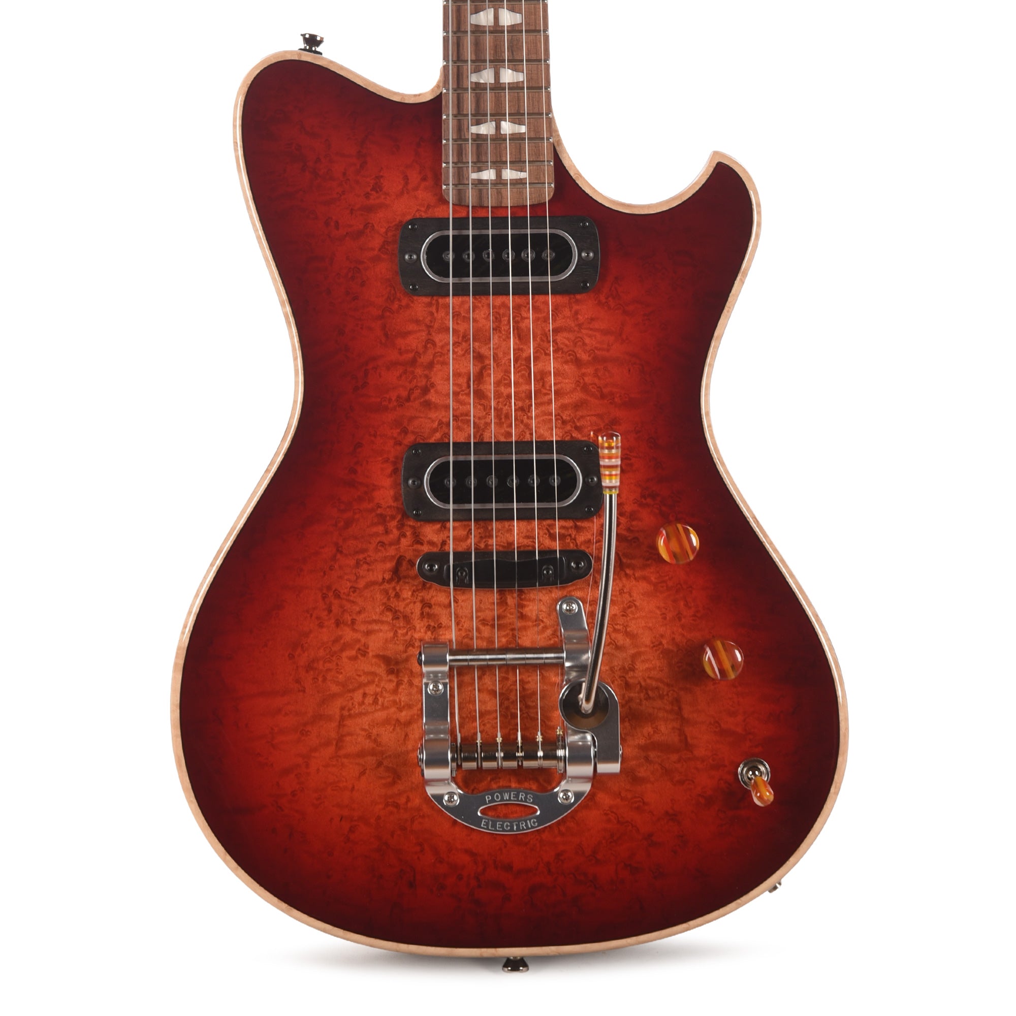 Powers Electric NAMM Exclusive A-Type Select Birdseye Maple Lava Burst w/PF42 Pickups Electric Guitars
