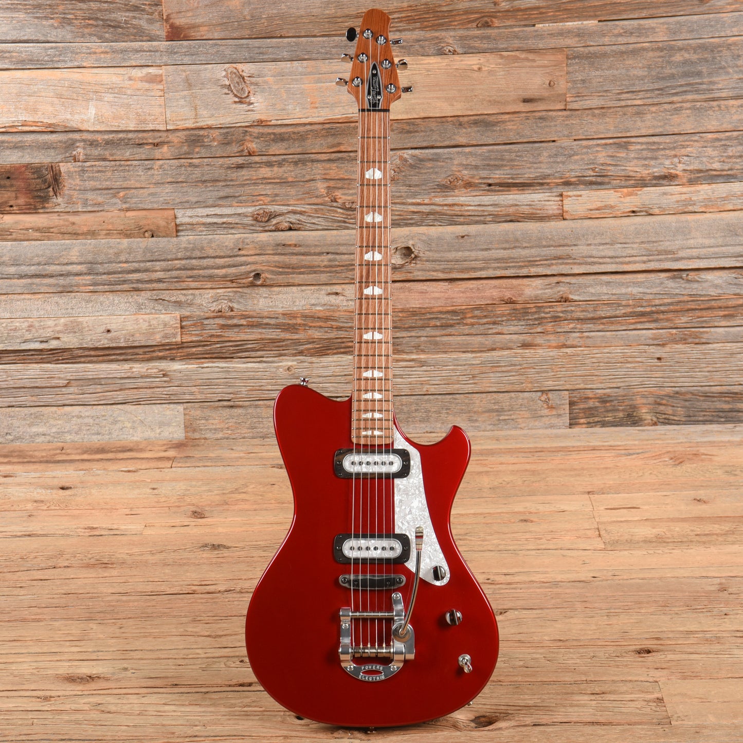 Powers Electric A-Type Crystal Red Metallic Electric Guitars / Solid Body