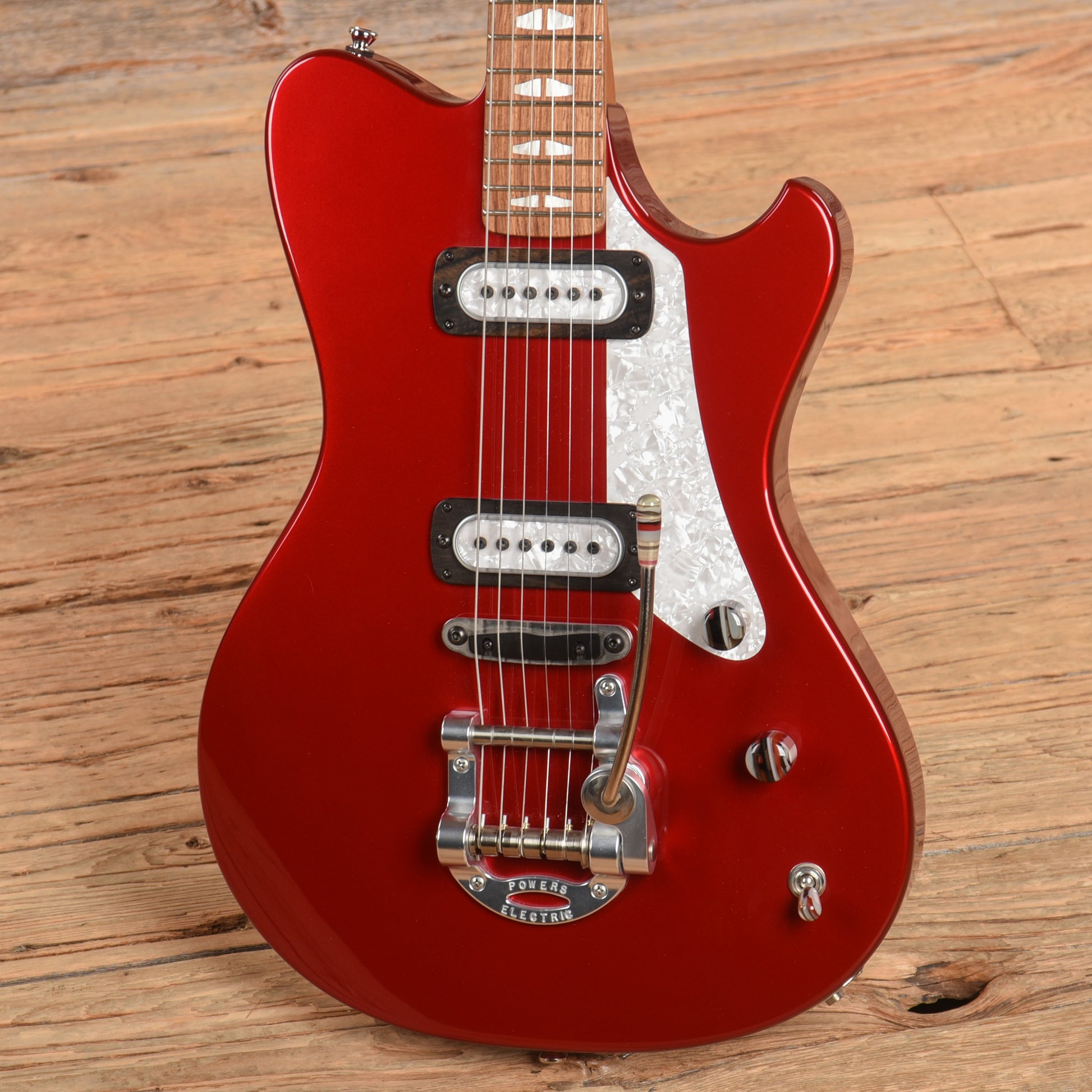 Powers Electric A-Type Crystal Red Metallic Electric Guitars / Solid Body