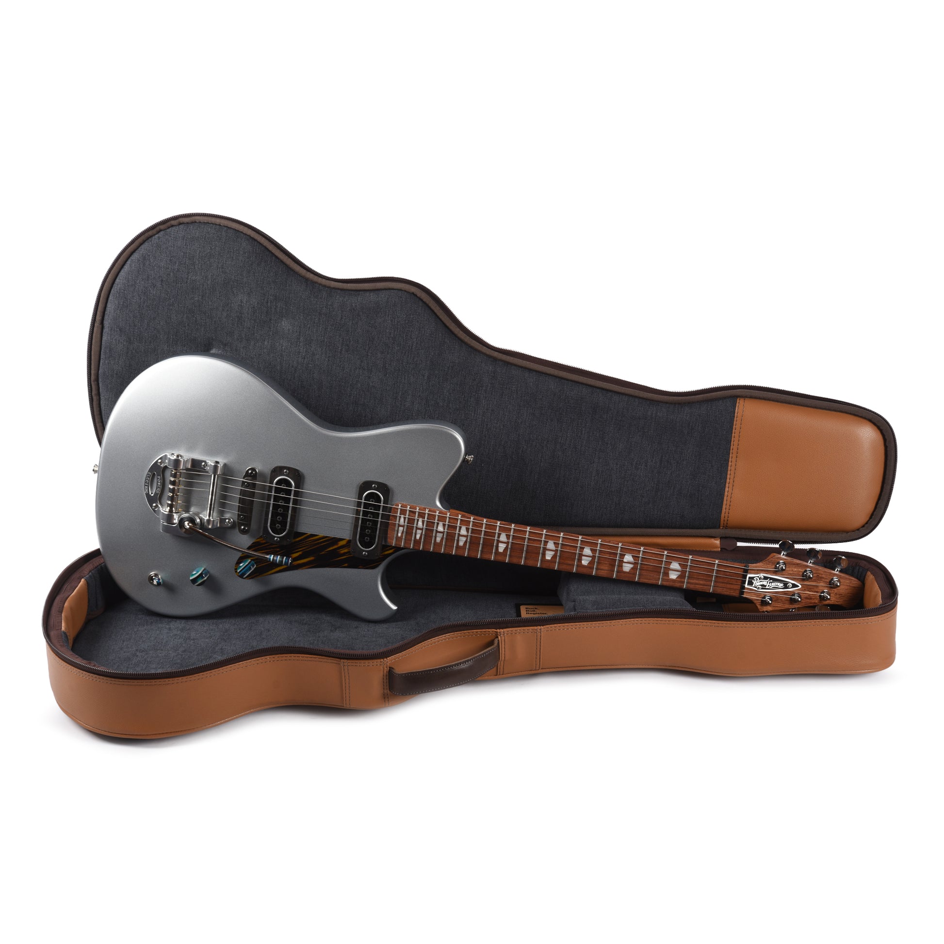 Powers Electric A-Type Dolomite Silver w/PF42 Pickups Electric Guitars / Solid Body