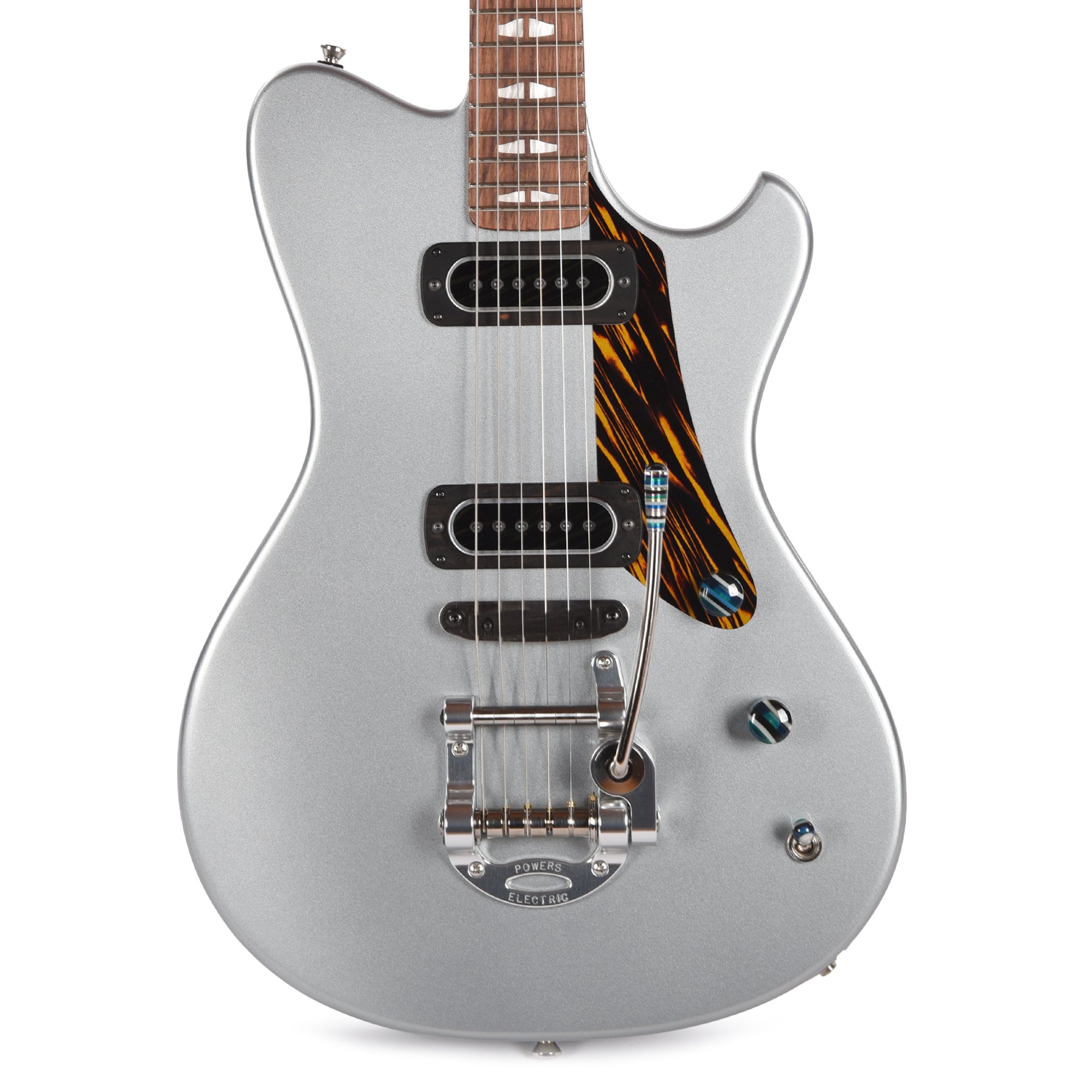 Powers Electric A-Type Dolomite Silver w/PF42 Pickups Electric Guitars / Solid Body